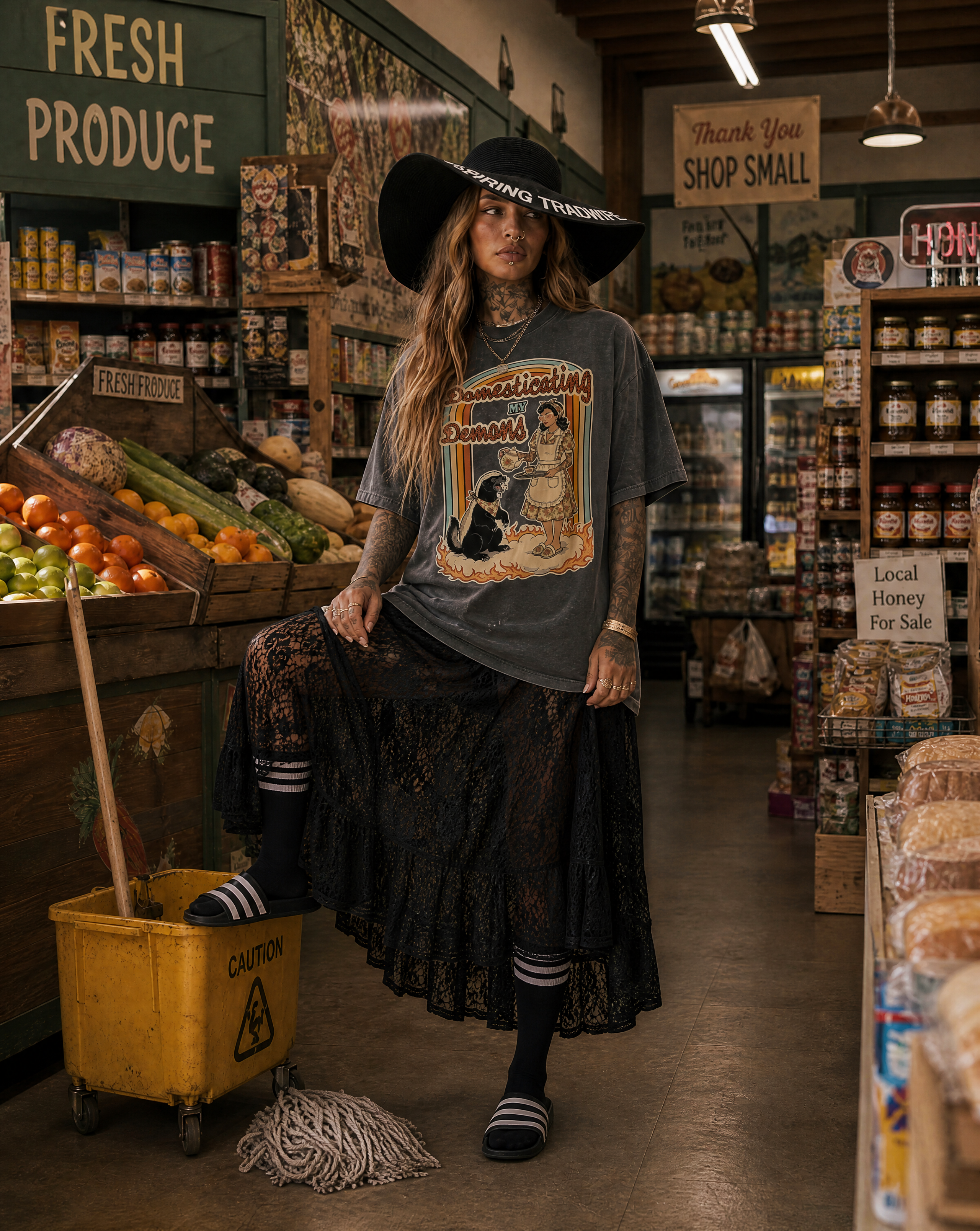 Domesticating My Demons // Snow Washed Oversized Cotton T-Shirt