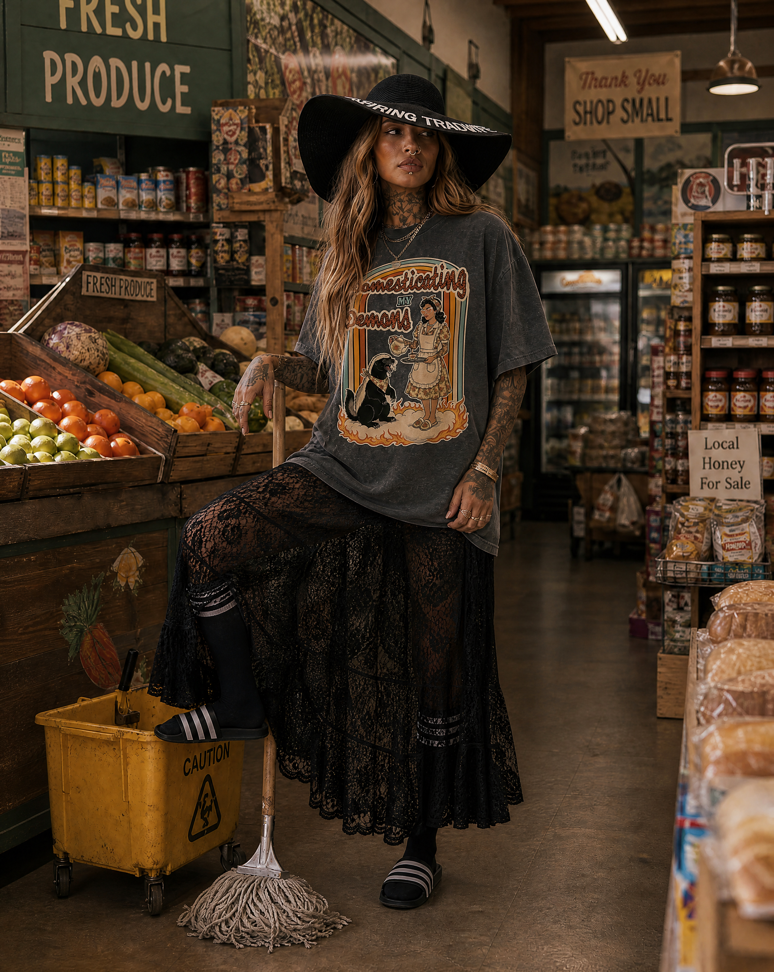 Domesticating My Demons // Snow Washed Oversized Cotton T-Shirt