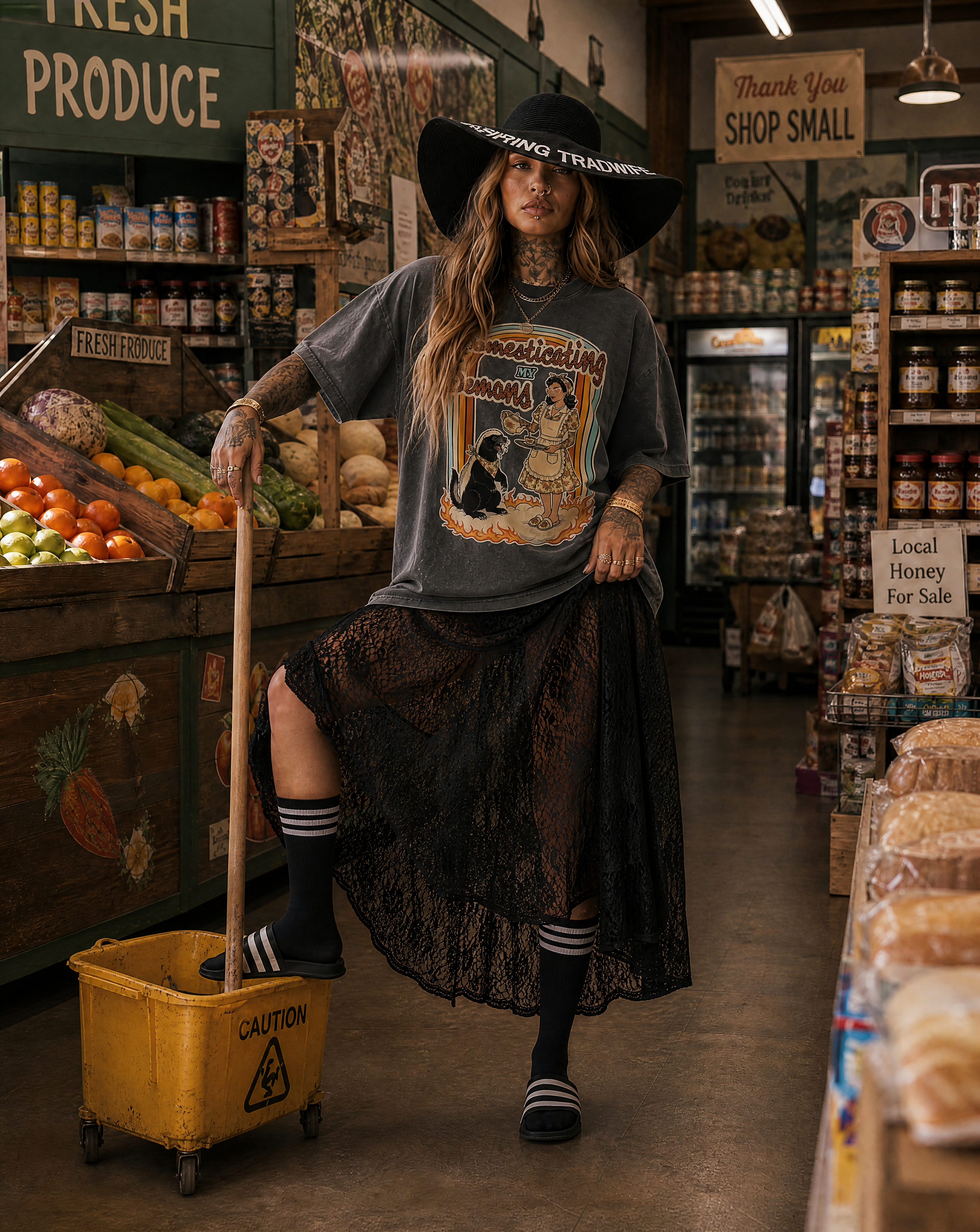 Domesticating My Demons // Snow Washed Oversized Cotton T-Shirt