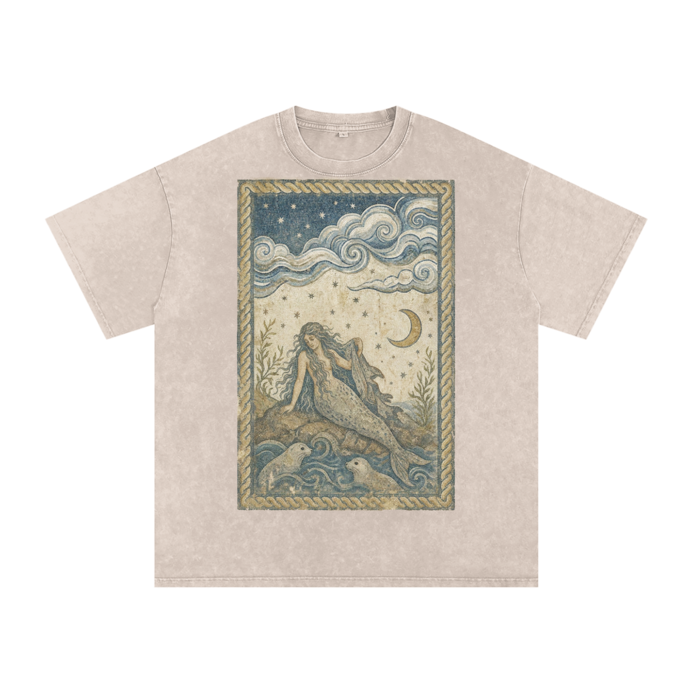 Selkie Moon // Snow Washed Oversized Cotton T-Shirt