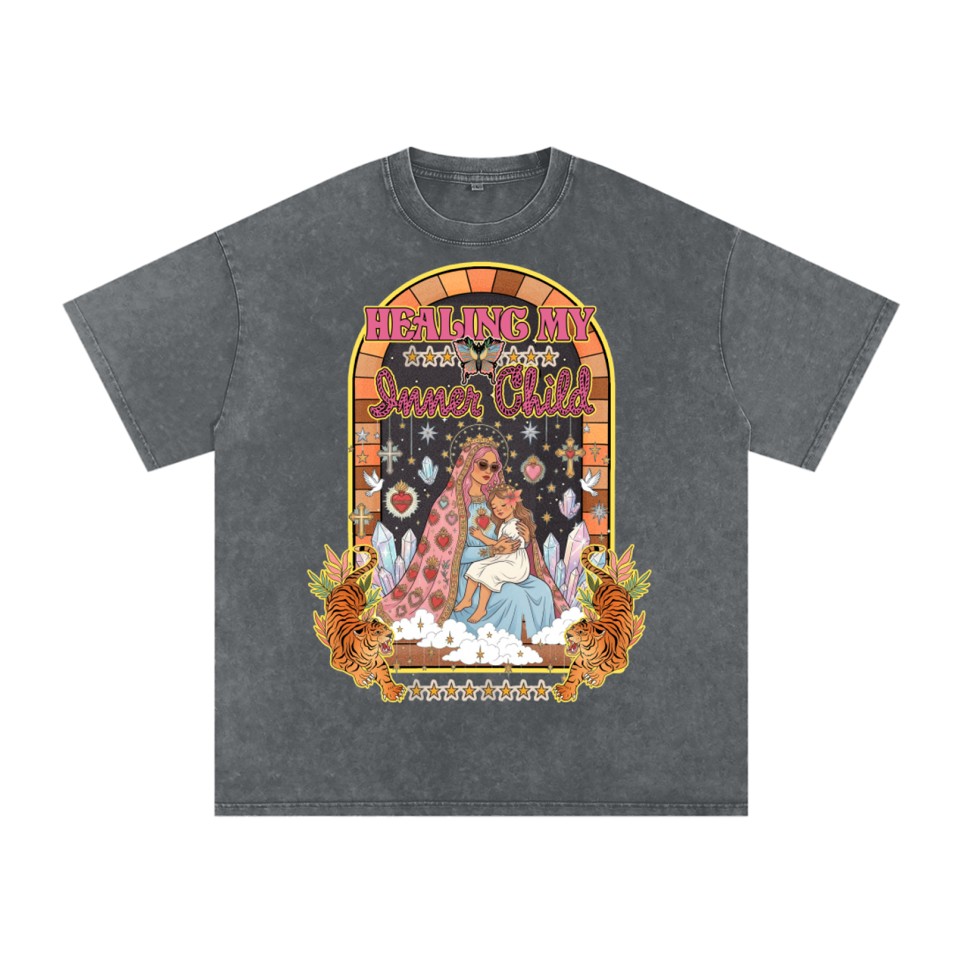 Healing My Inner Child // Snow Washed Oversized Cotton T-Shirt