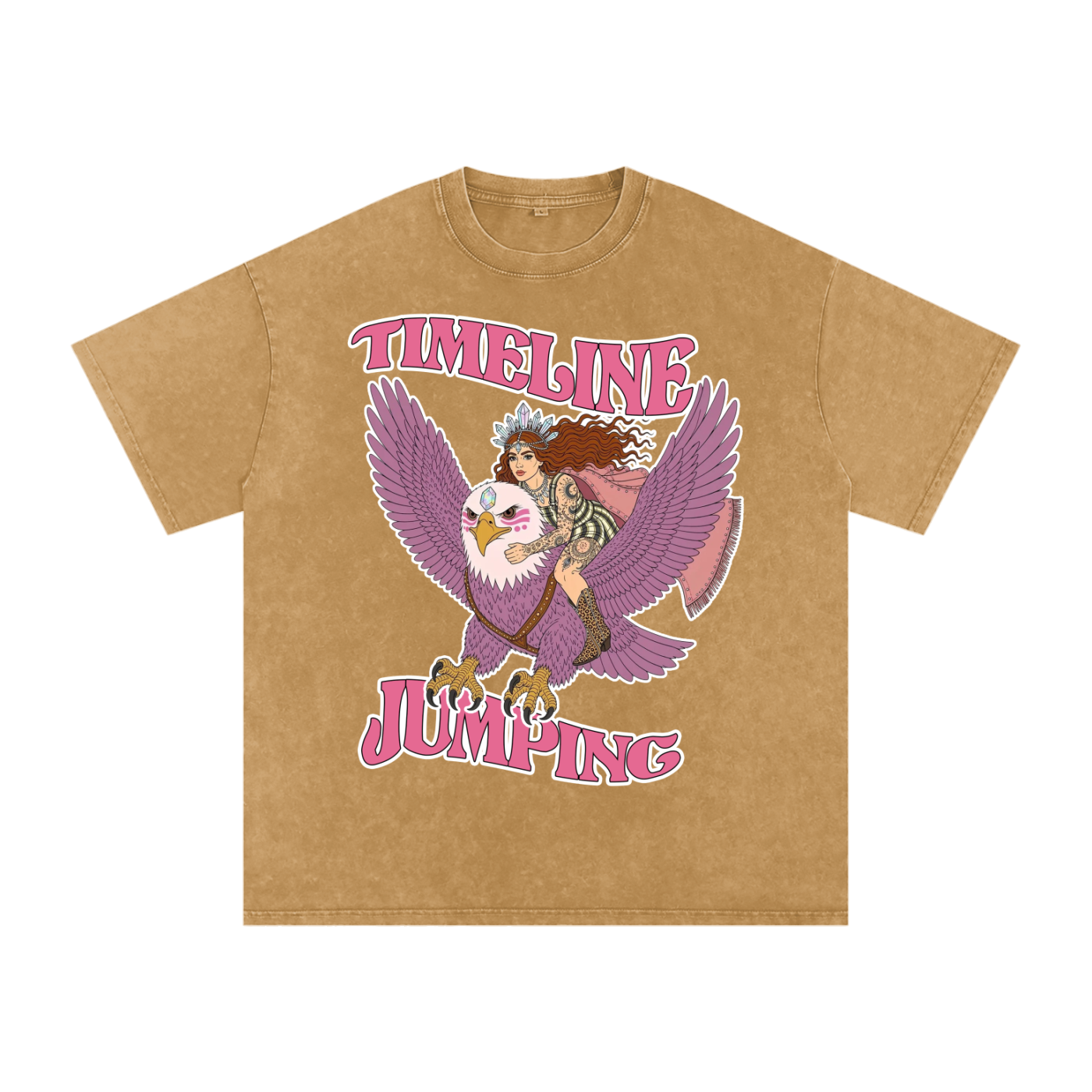 Timelne Jumping // Snow Washed Oversized Cotton T-Shirt