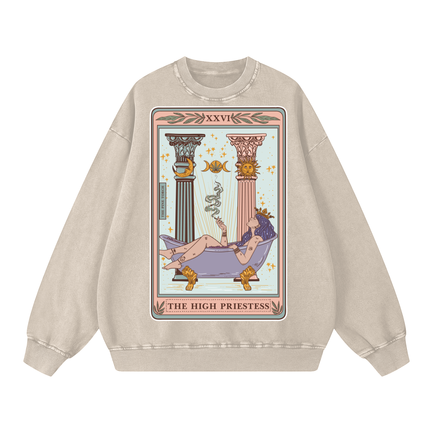 The High Priestess // Snow Washed Oversized Sweatshirt