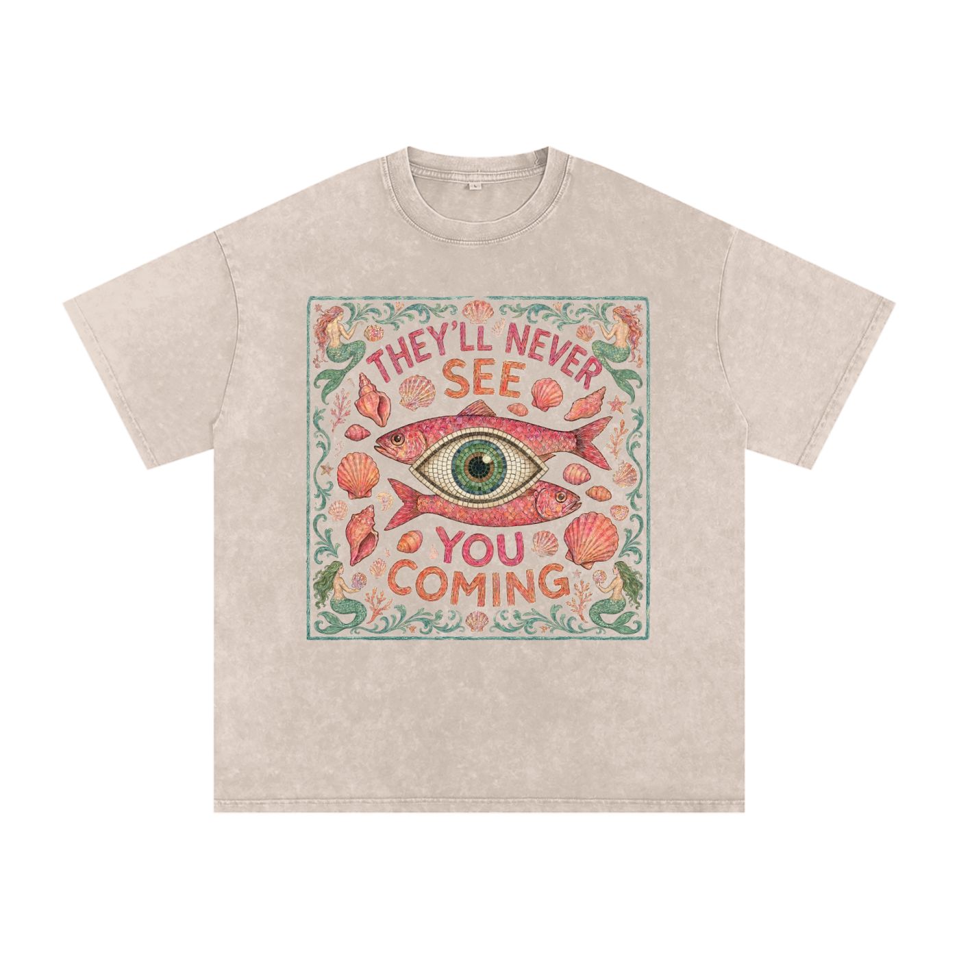 They'll Never See You Coming // Snow Washed Oversized Cotton T-Shirt