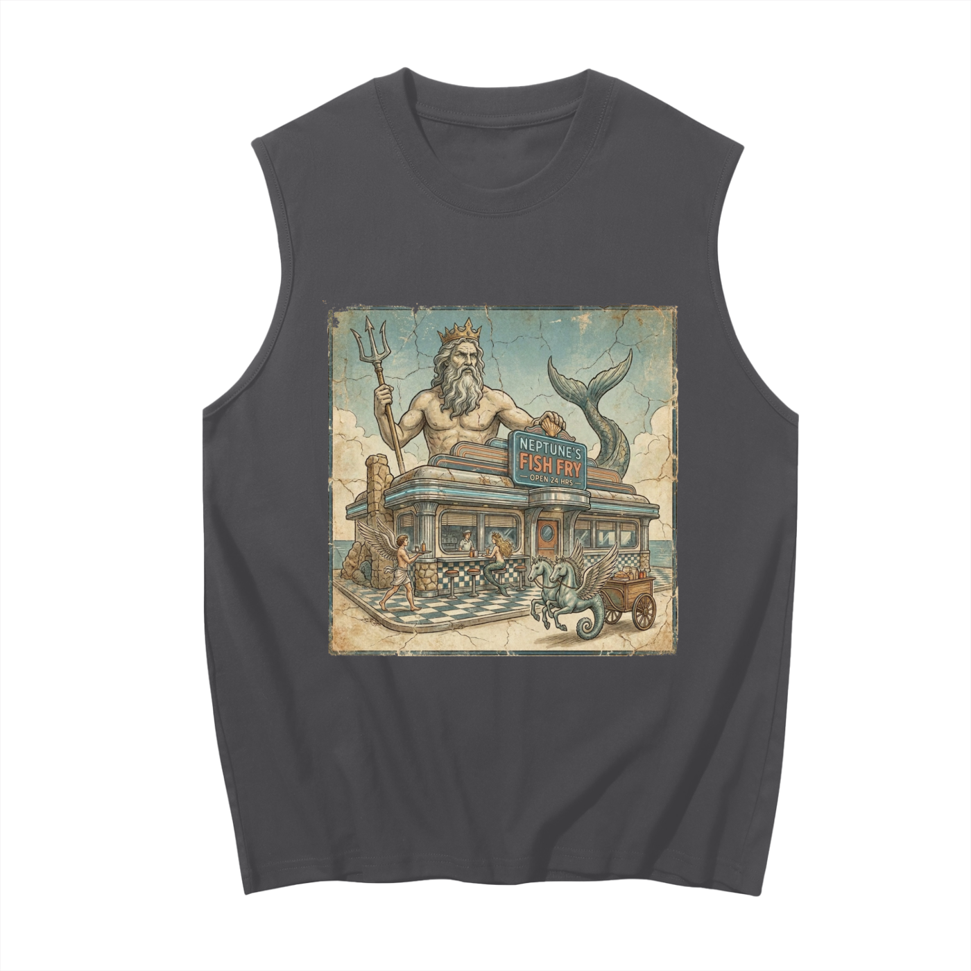 Neptune's Fish Fry // Unisex Boxy Cotton Tank