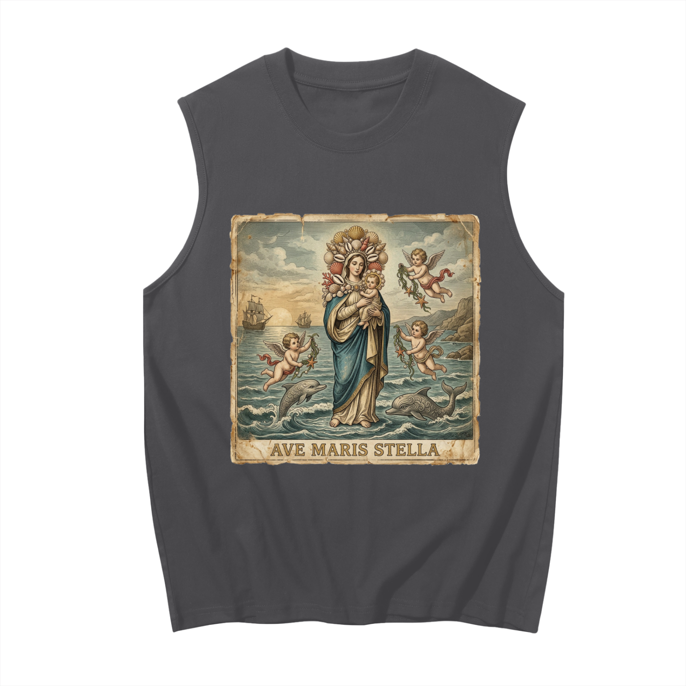 Ave Maris Stella // Unisex Boxy Cotton Tank