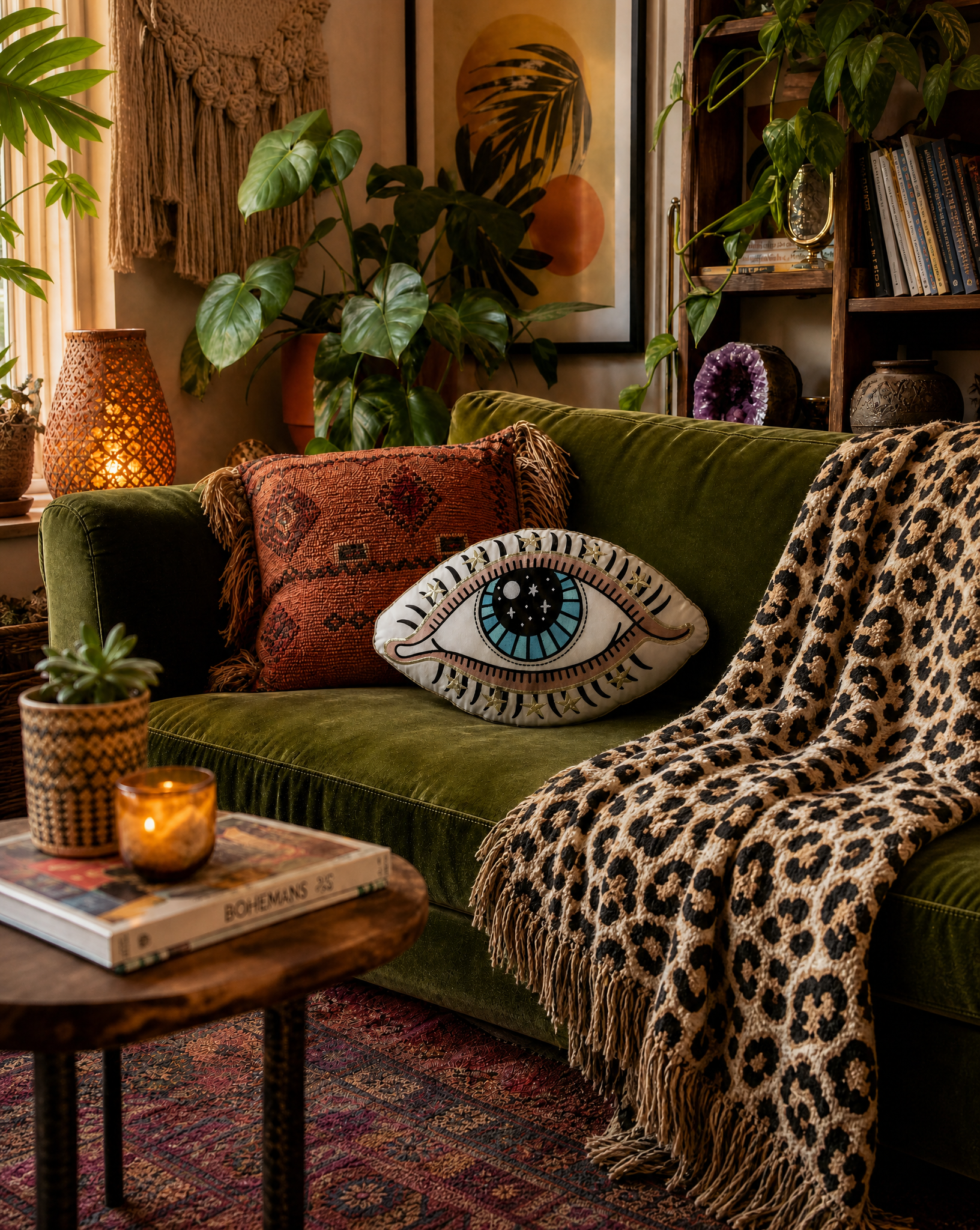 << EVIL EYE >> OVERSIZED PLUSH EMBROIDERED PILLOW