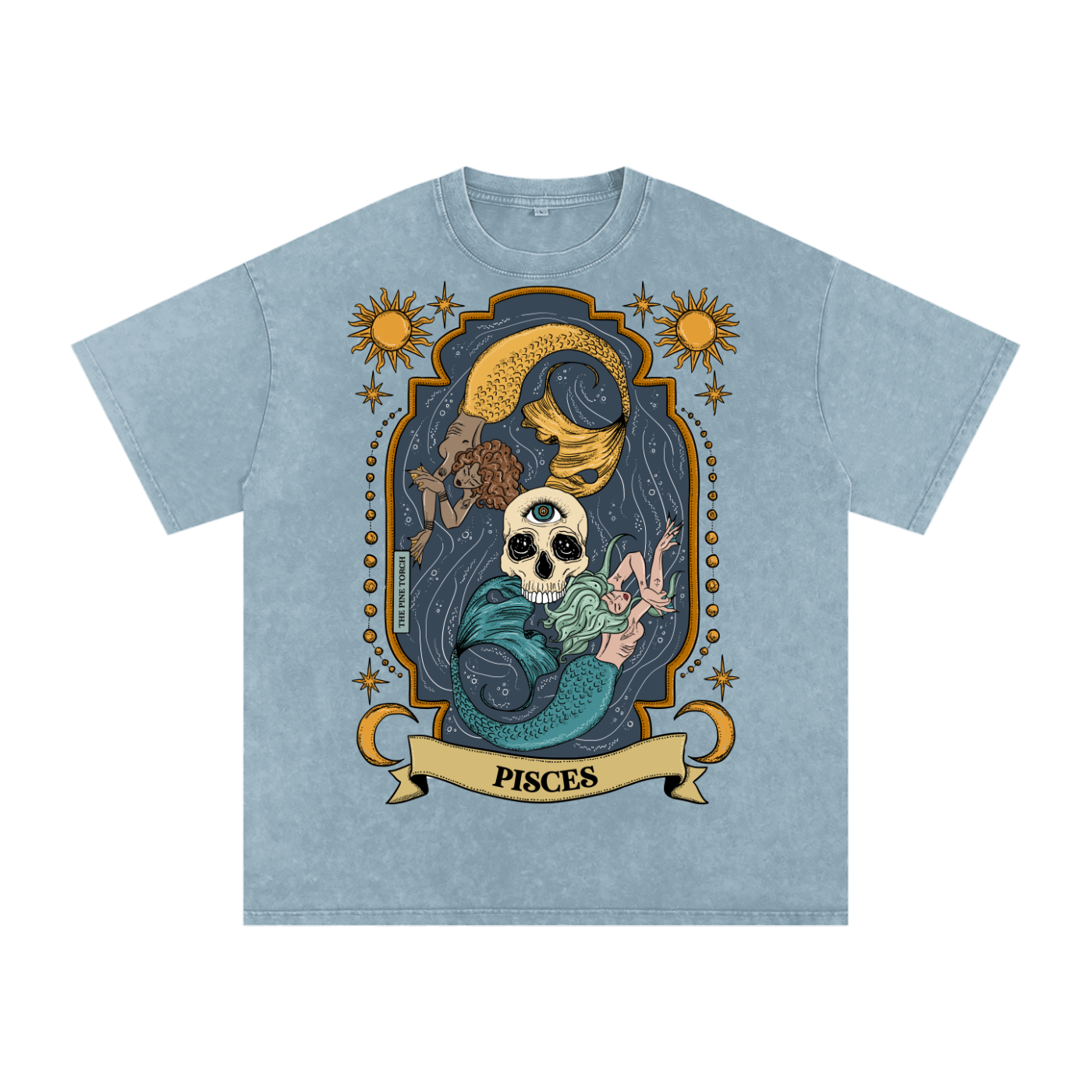 Pisces // Snow Washed Oversized Cotton T-Shirt