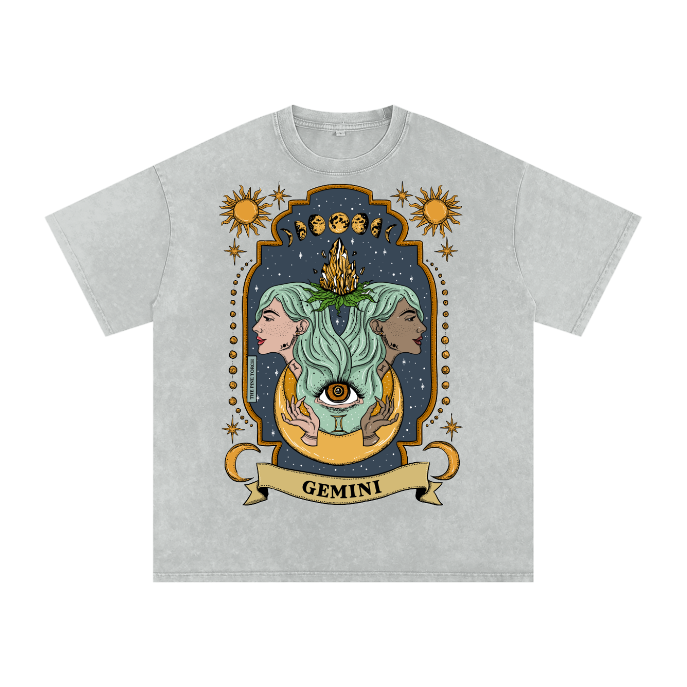 Gemini // Snow Washed Oversized Cotton T-Shirt