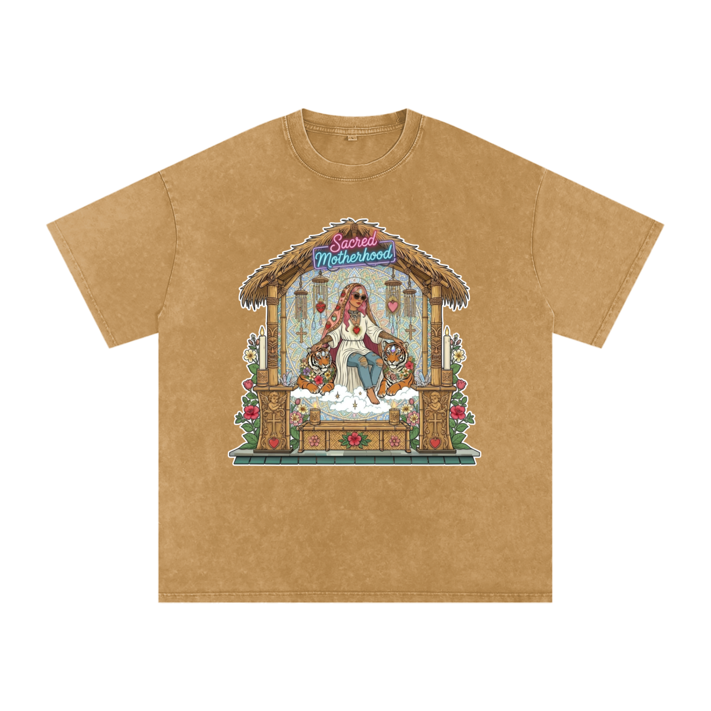 Sacred Motherhood // Snow Washed Oversized Cotton T-Shirt