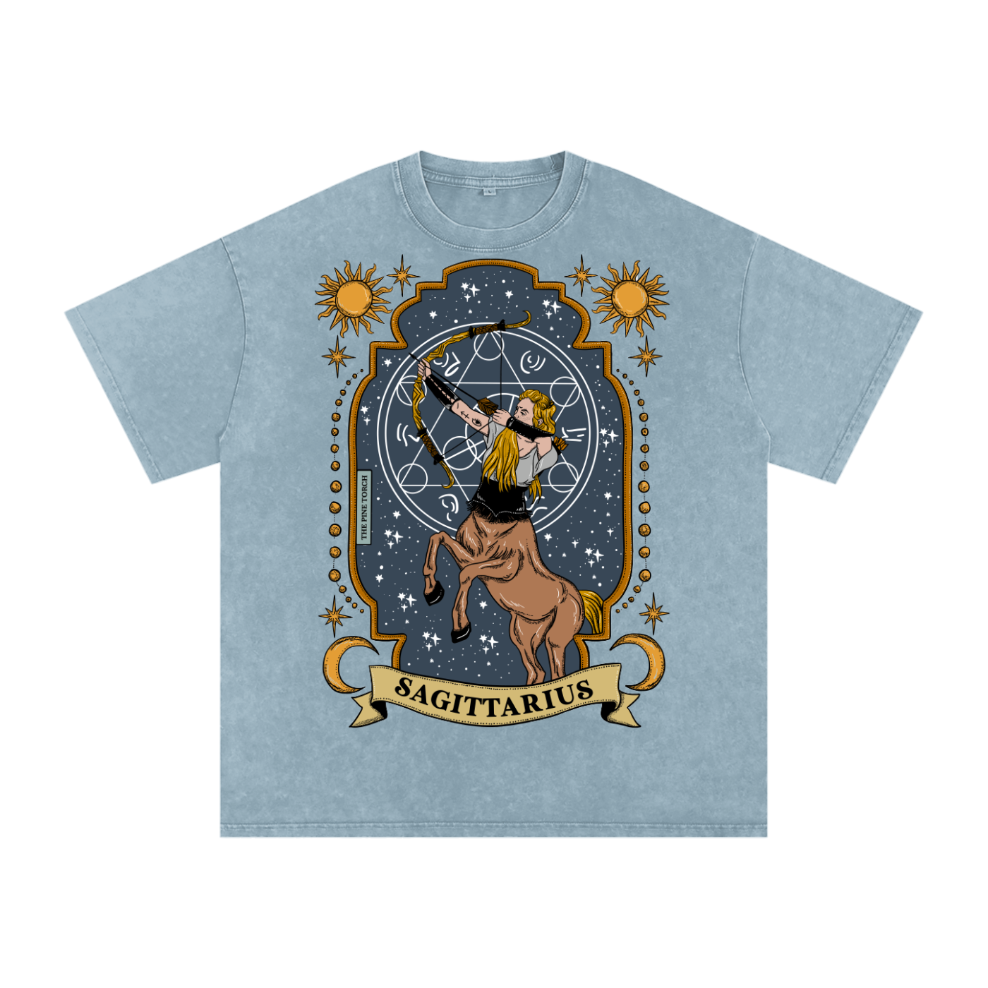 Sagittarius // Snow Washed Oversized Cotton T-Shirt
