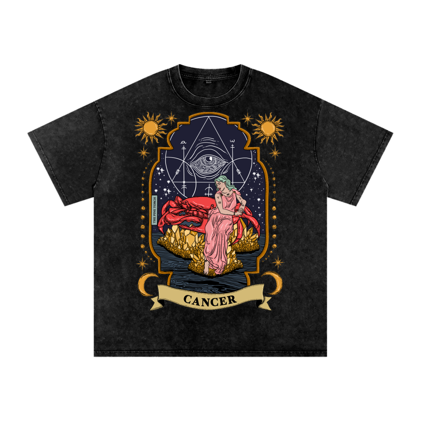 Cancer // Snow Washed Oversized Cotton T-Shirt