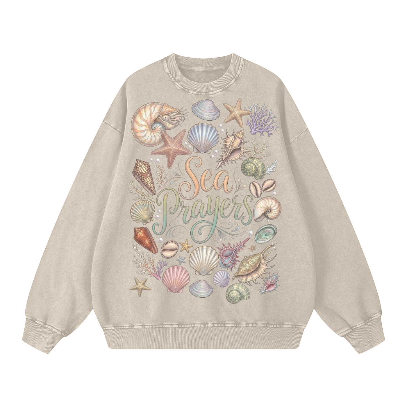 Sea Prayers // Snow Washed Oversized Sweatshirt