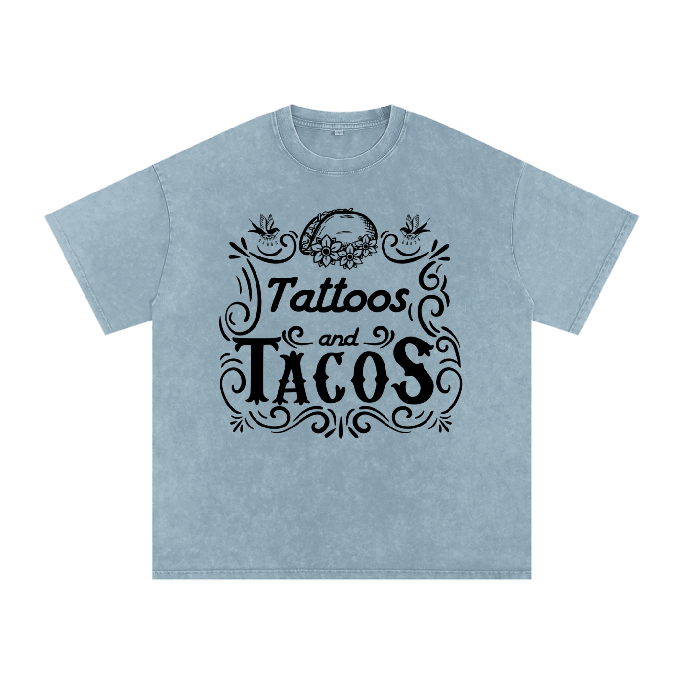 Tattoos and Tacos // Snow Washed Oversized Cotton T-Shirt