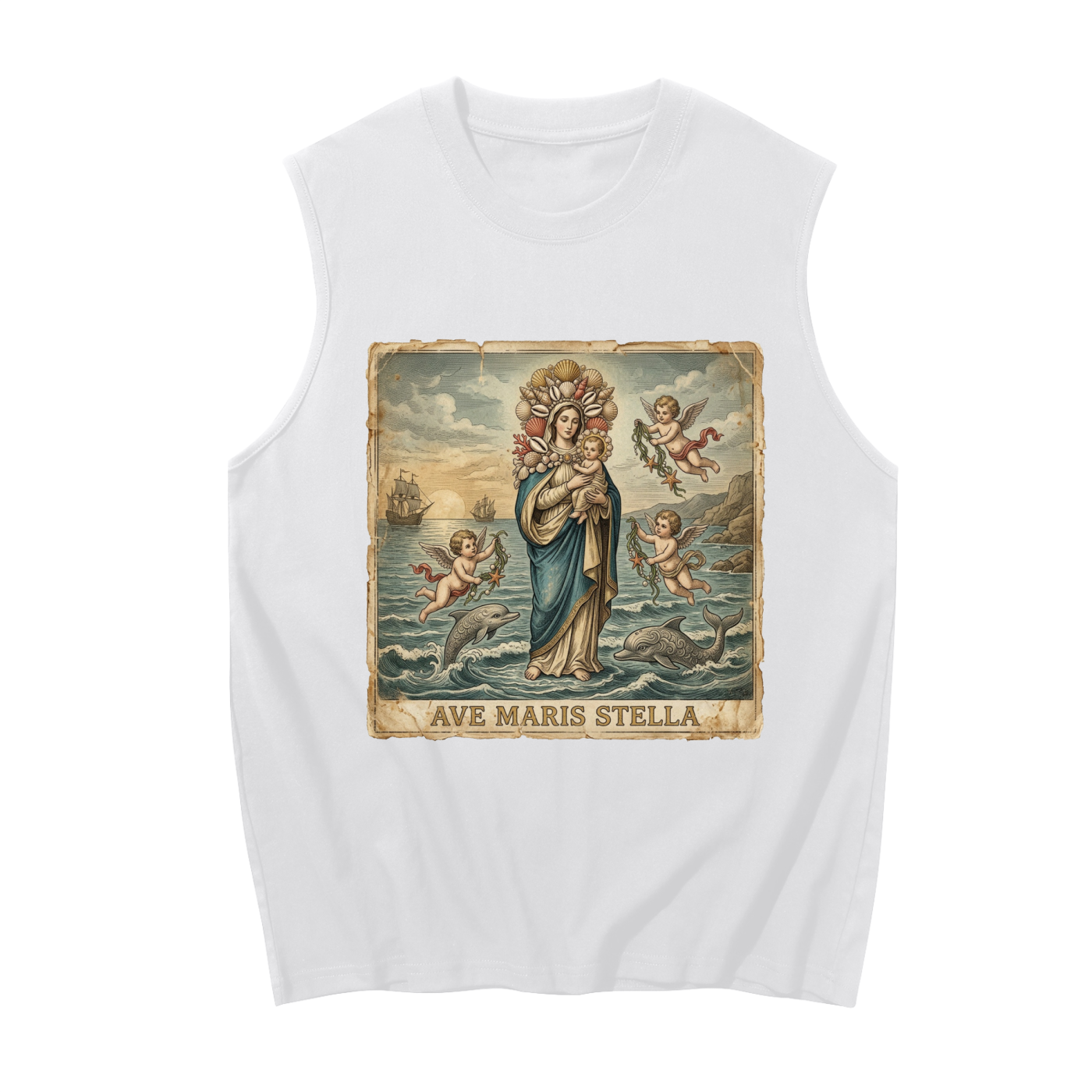 Ave Maris Stella // Unisex Boxy Cotton Tank