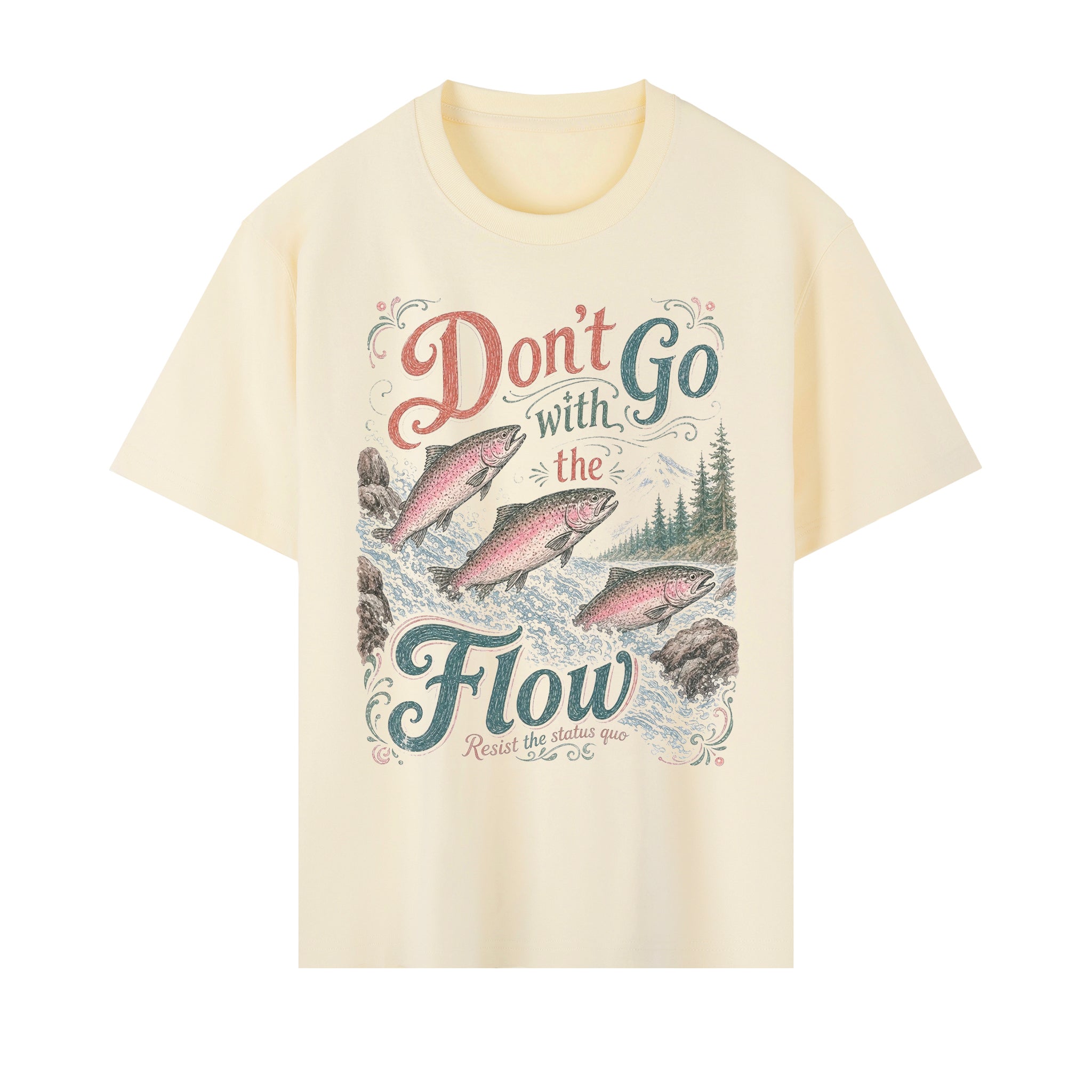 Don't Go with the Flow // Heavyweight Drop Shoulder Cotton T-Shirt