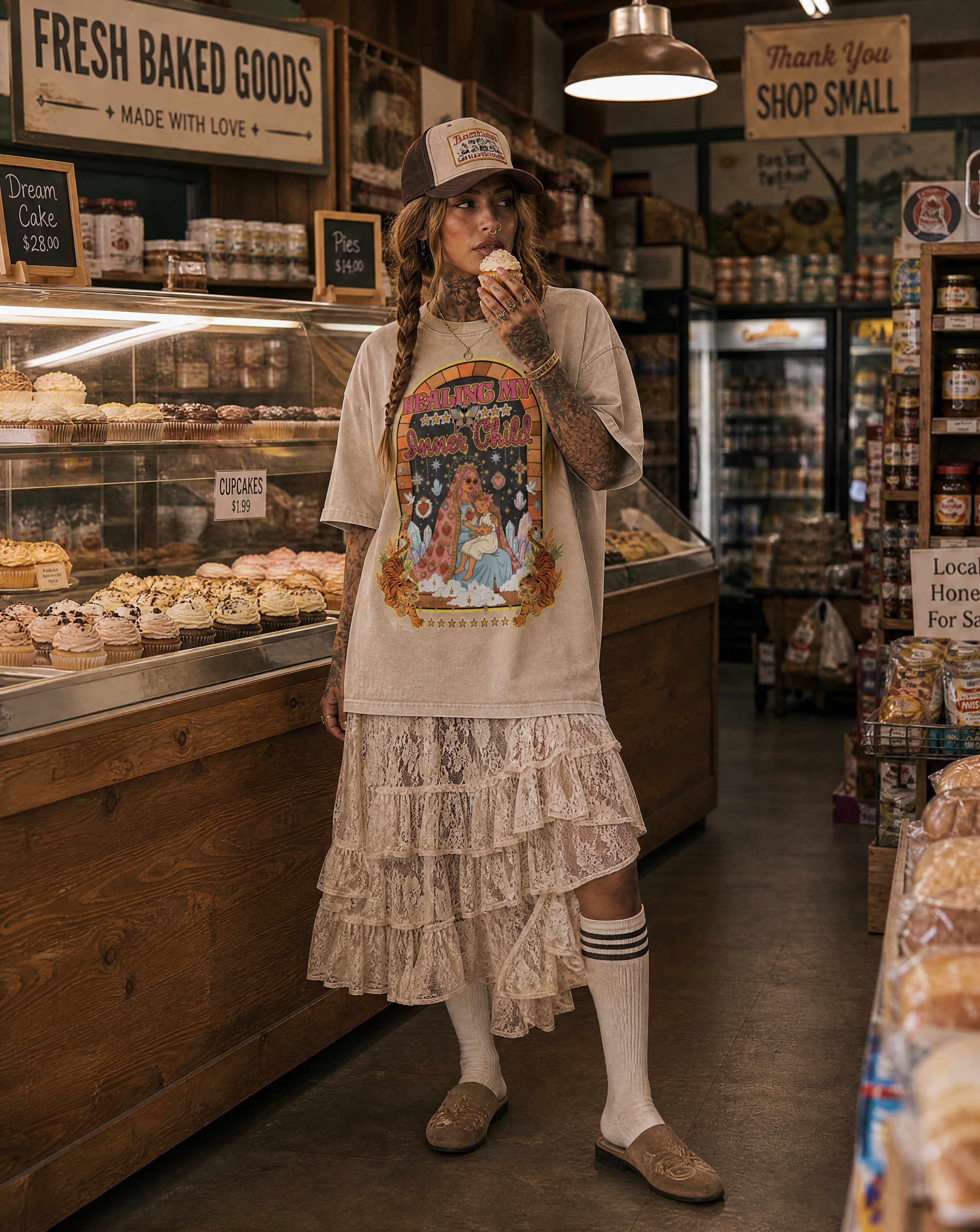 Healing My Inner Child // Snow Washed Oversized Cotton T-Shirt