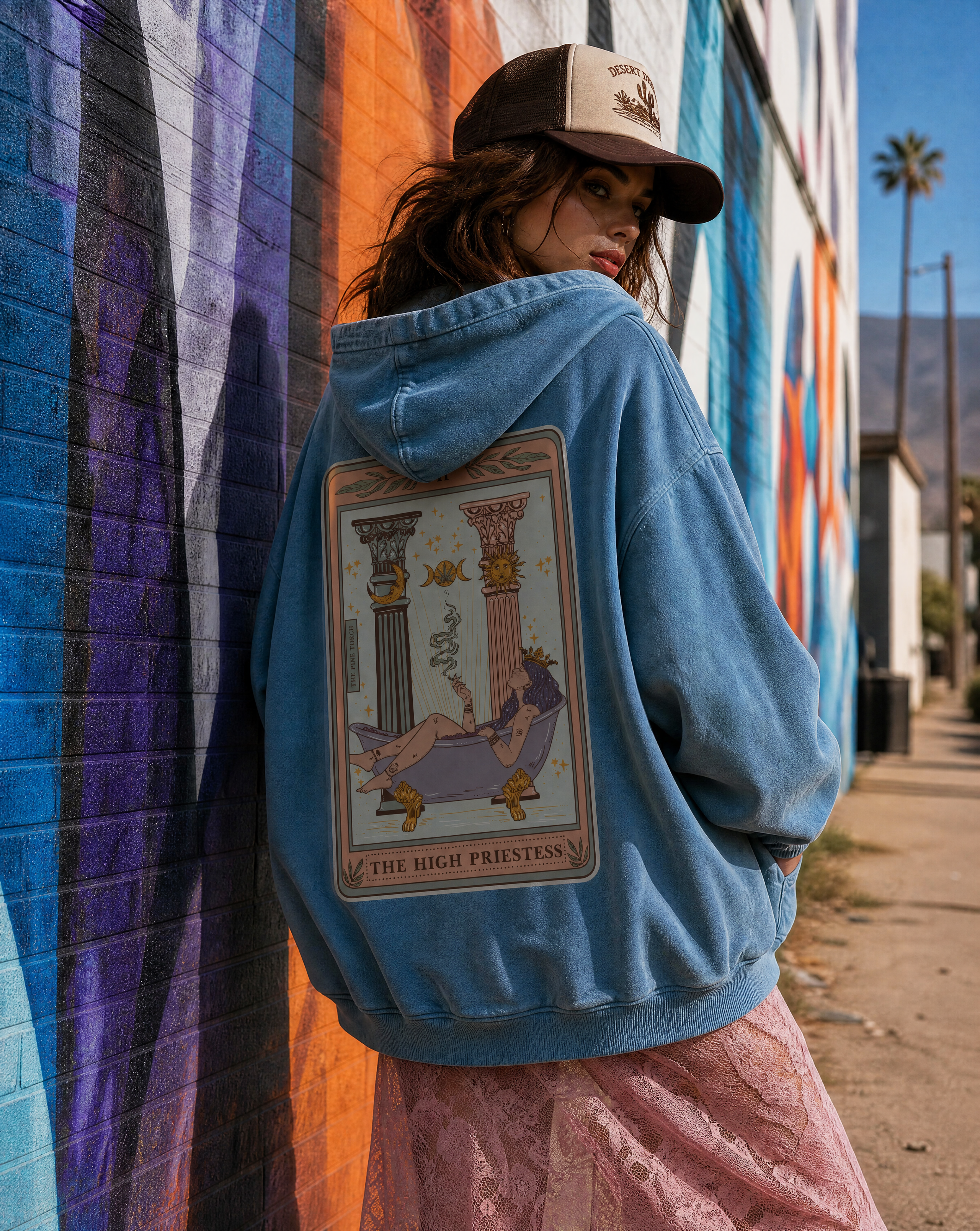 The High Priestess // Heavyweight Sunfade Oversized Hoodie
