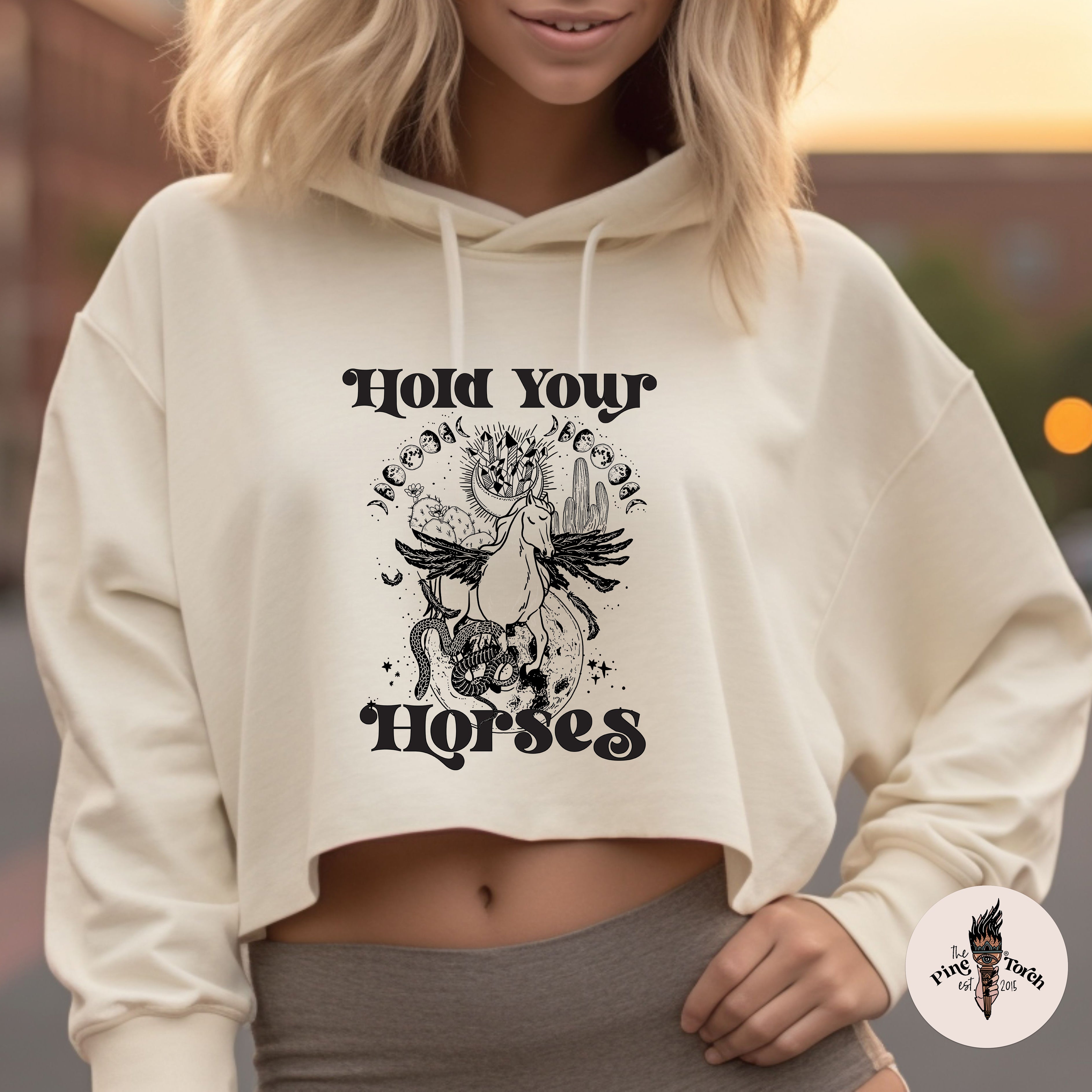 HOLD YOUR HORSES // CROP HOODIE