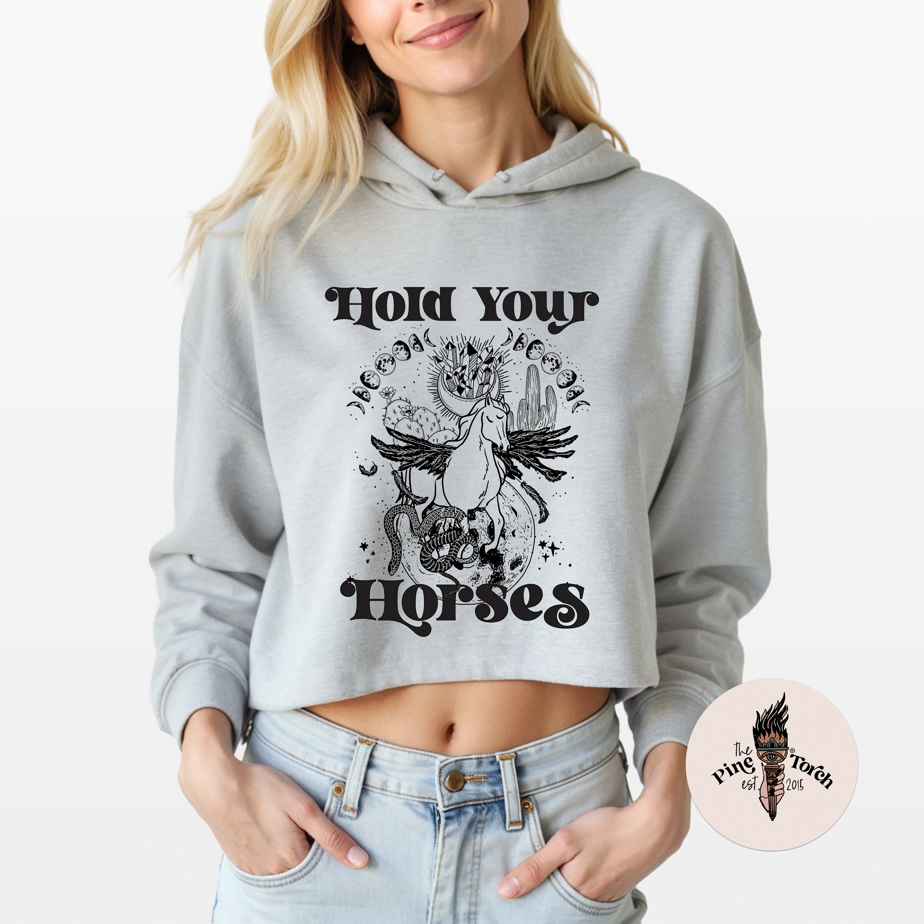 HOLD YOUR HORSES // CROP HOODIE
