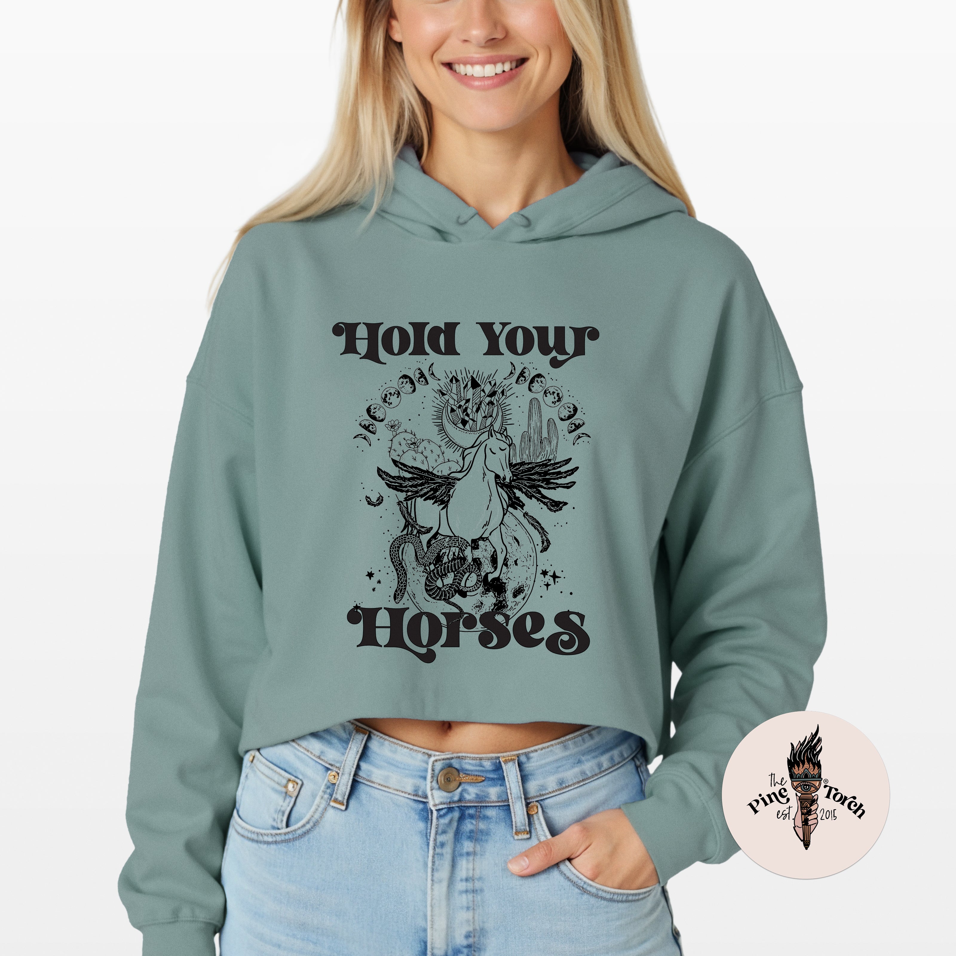 HOLD YOUR HORSES // CROP HOODIE