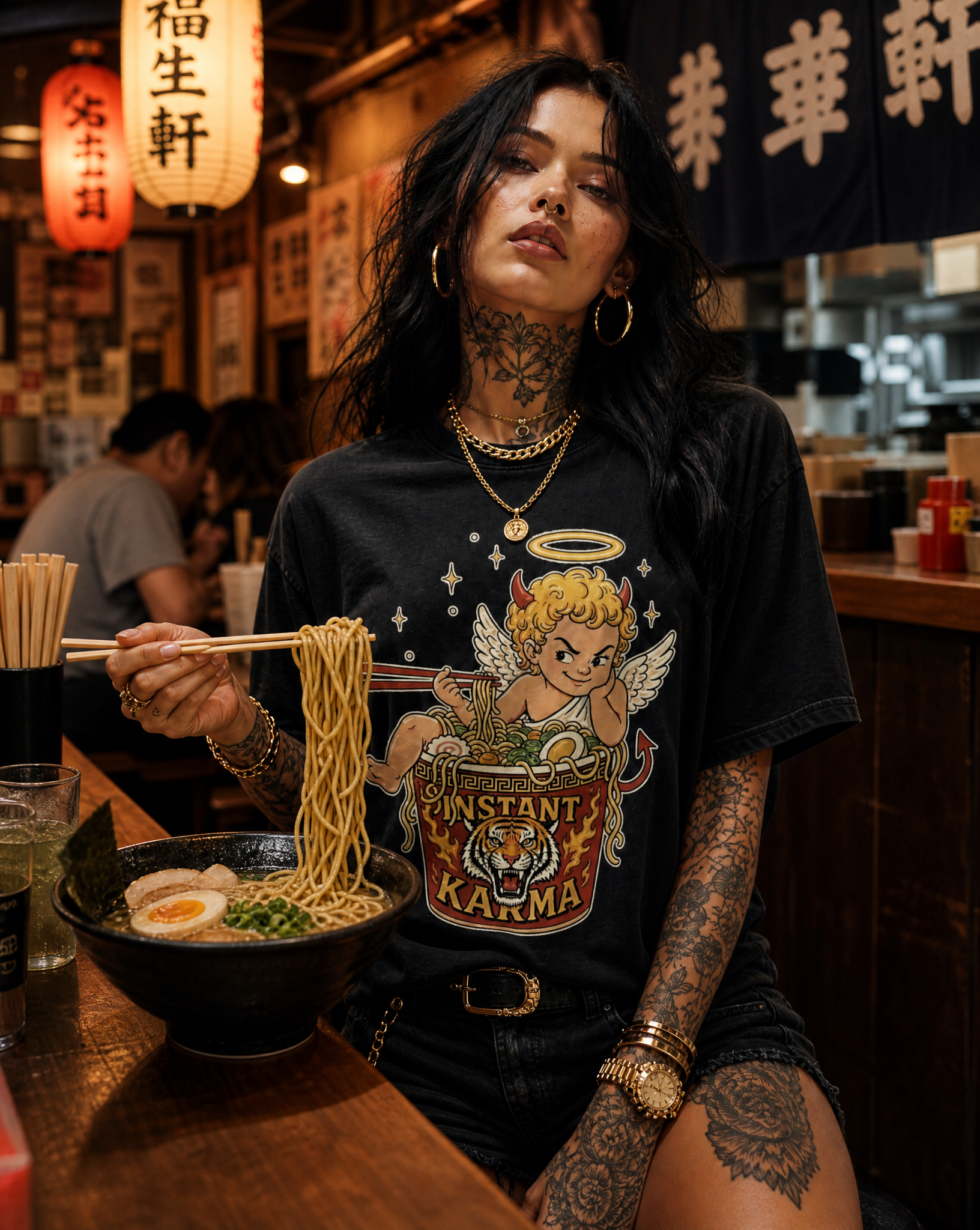 Instant Karma // Snow Washed Oversized Cotton T-Shirt