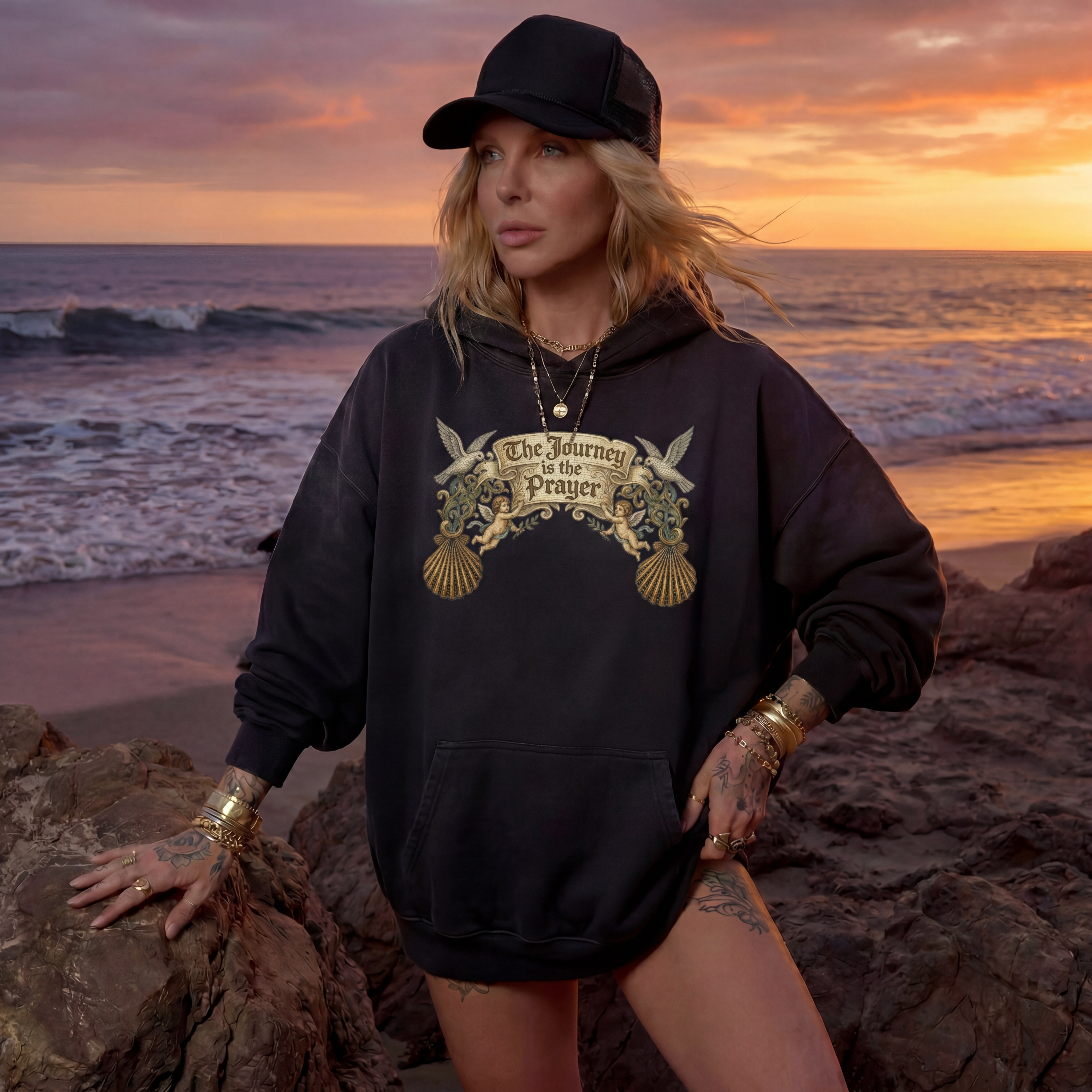 The Journey is the Prayer // Heavyweight Sunfade Oversized Hoodie
