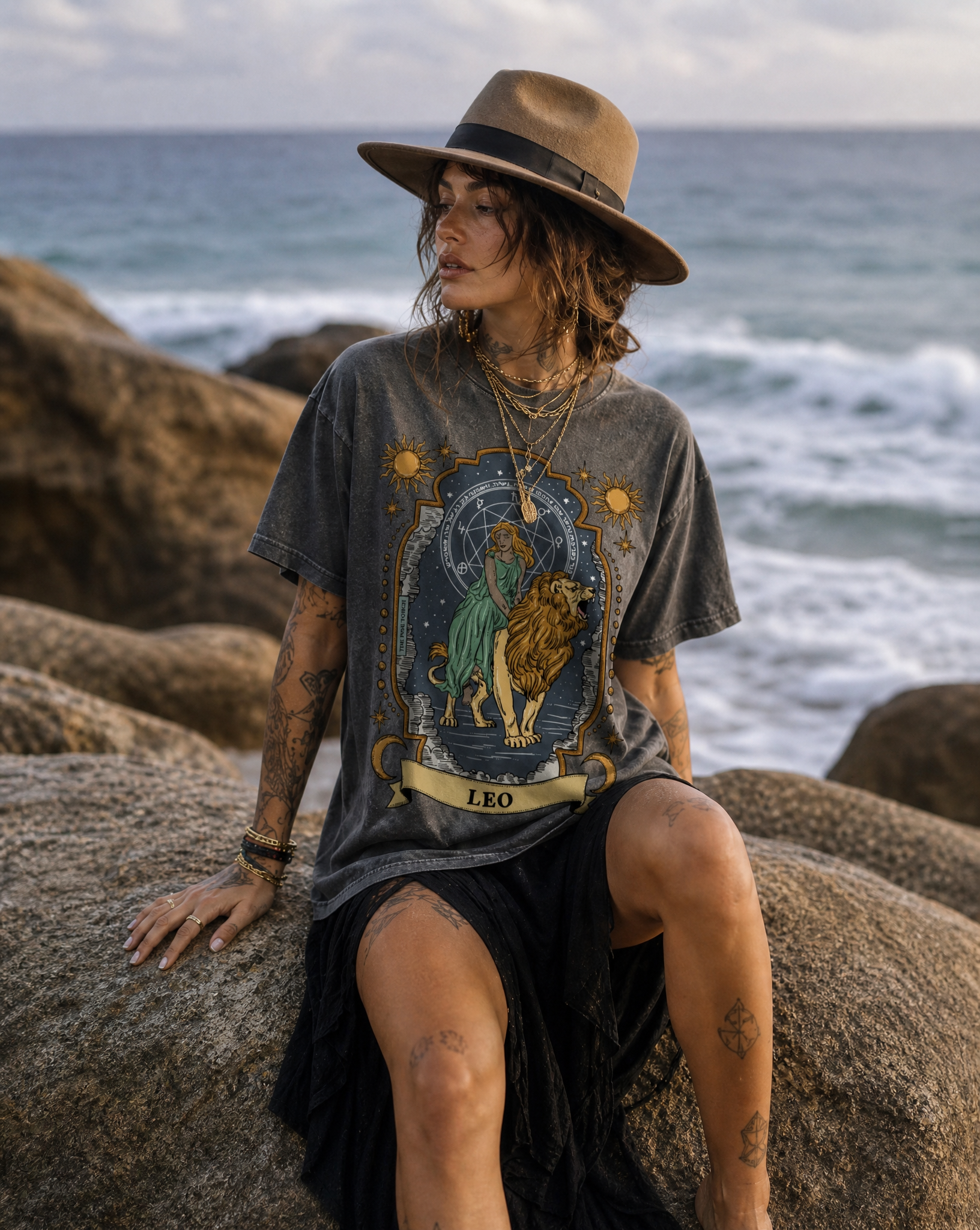Leo // Snow Washed Oversized Cotton T-Shirt