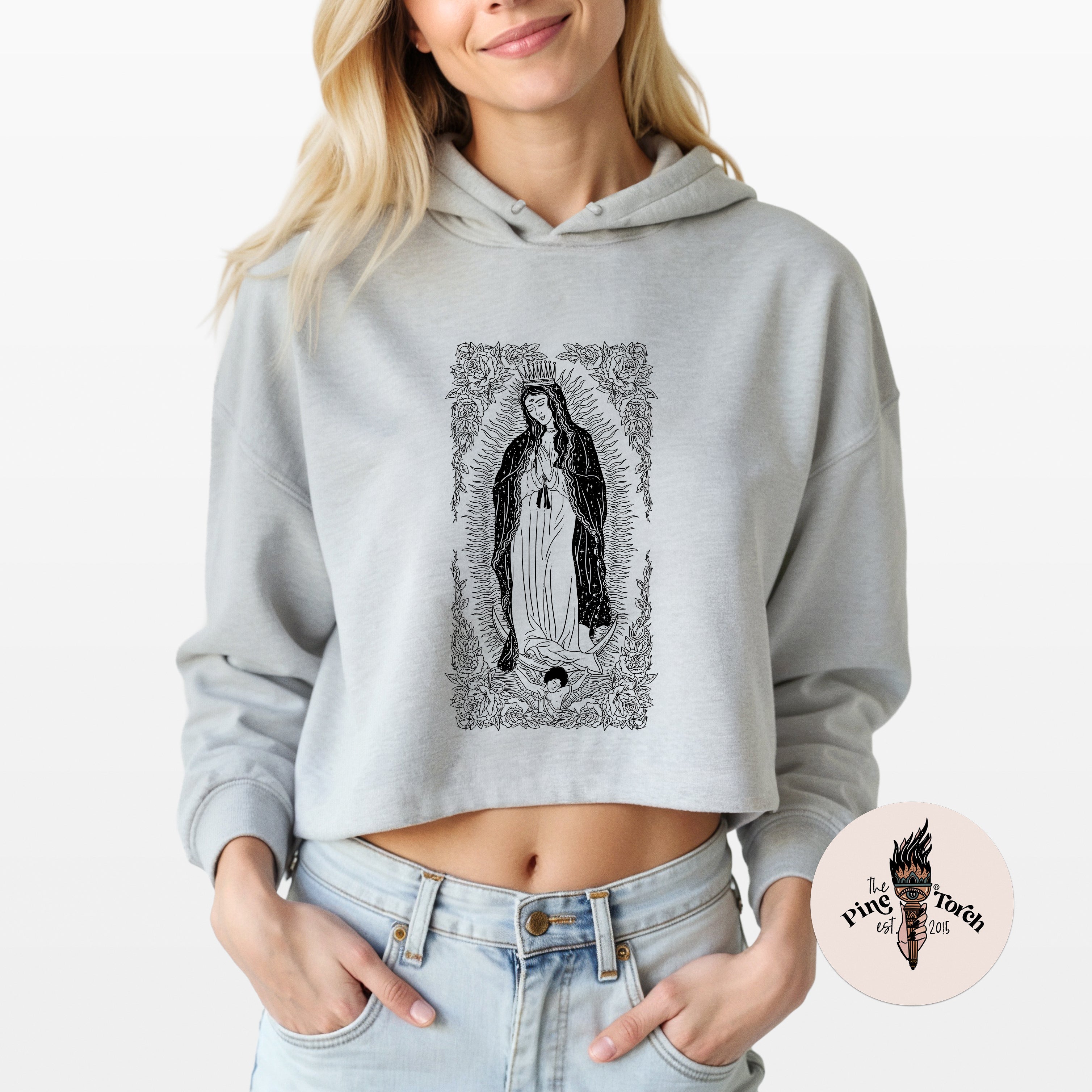 VIRGIN MARY / GUADALUPE // CROP HOODIE