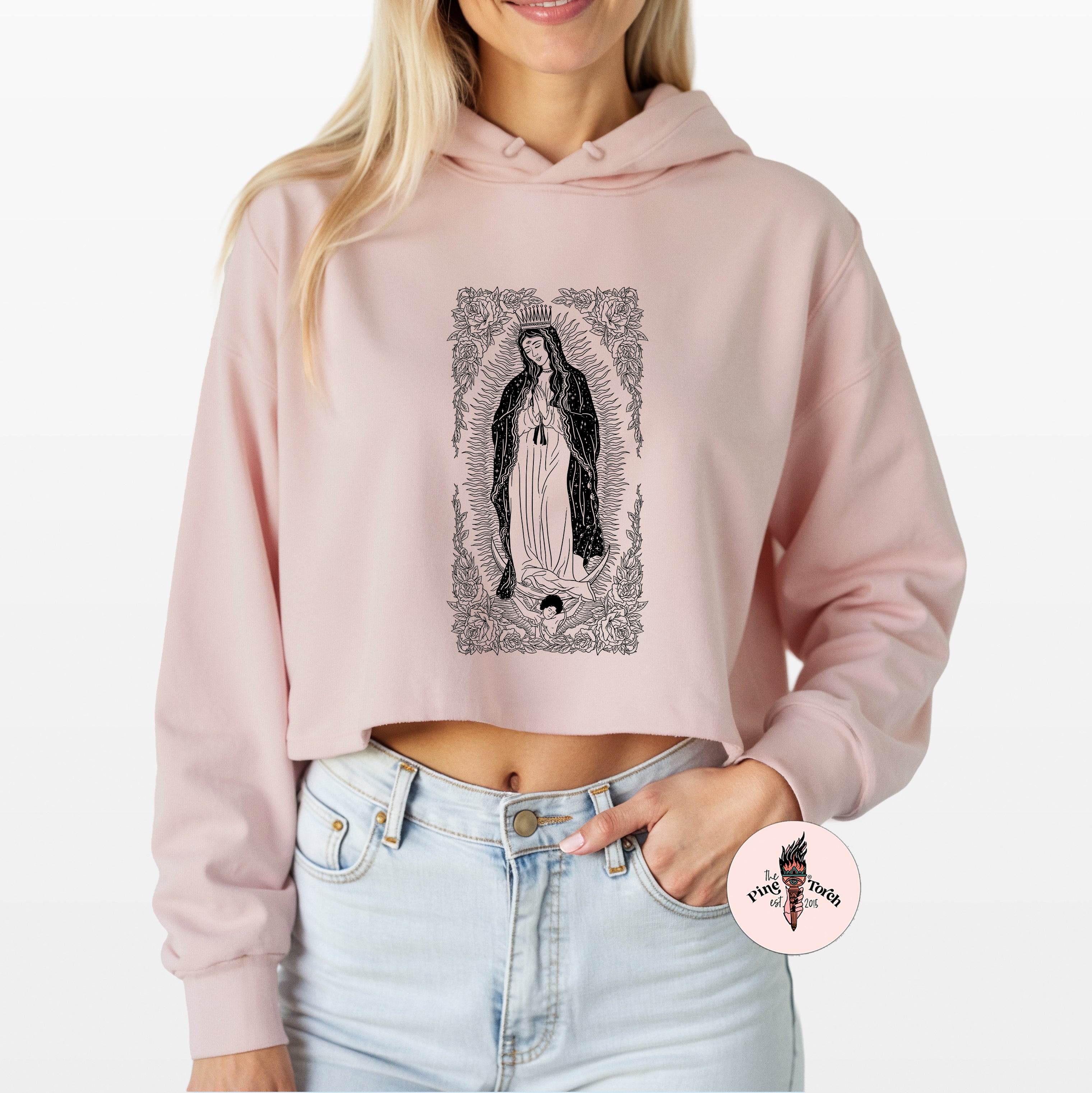 VIRGIN MARY / GUADALUPE // CROP HOODIE