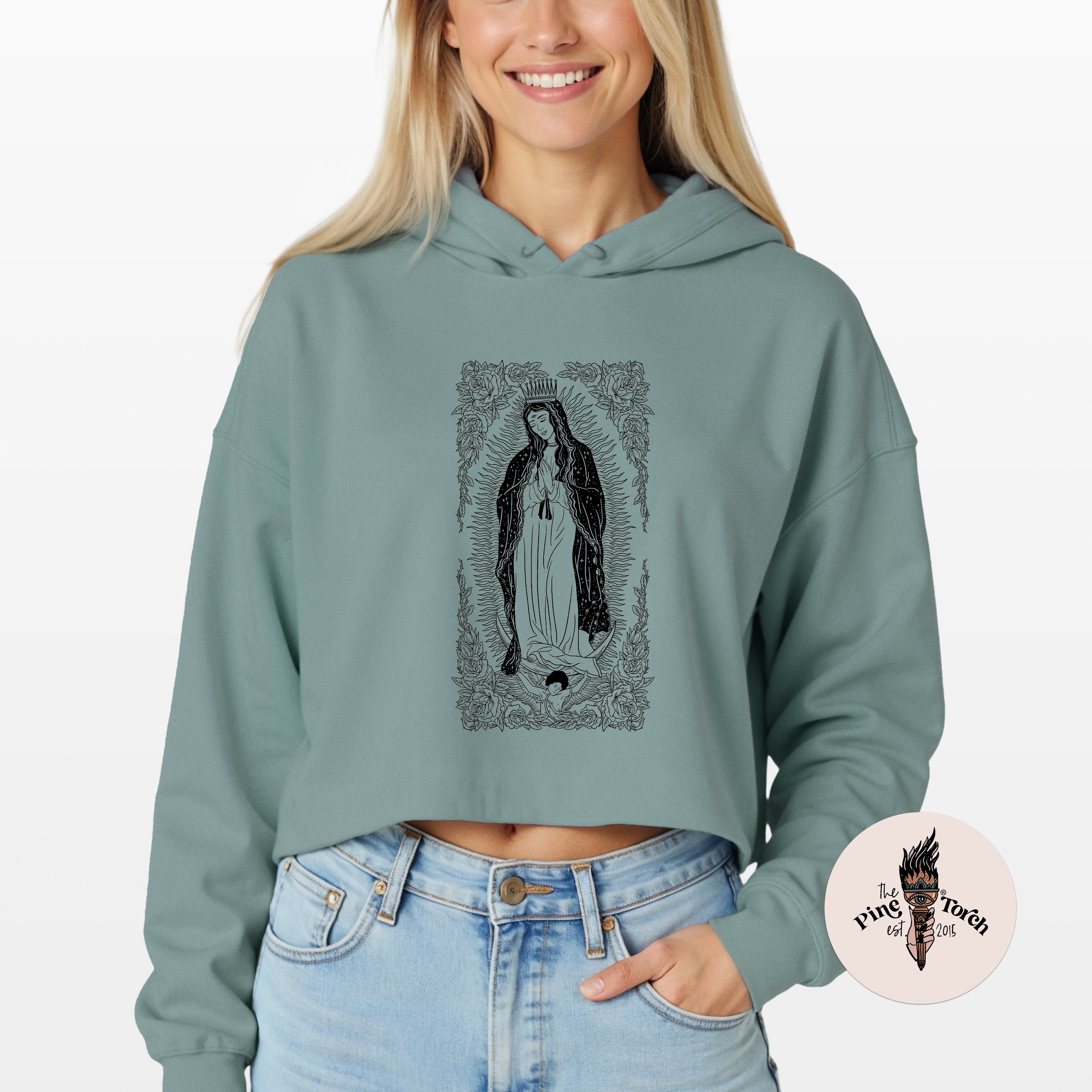 VIRGIN MARY / GUADALUPE // CROP HOODIE