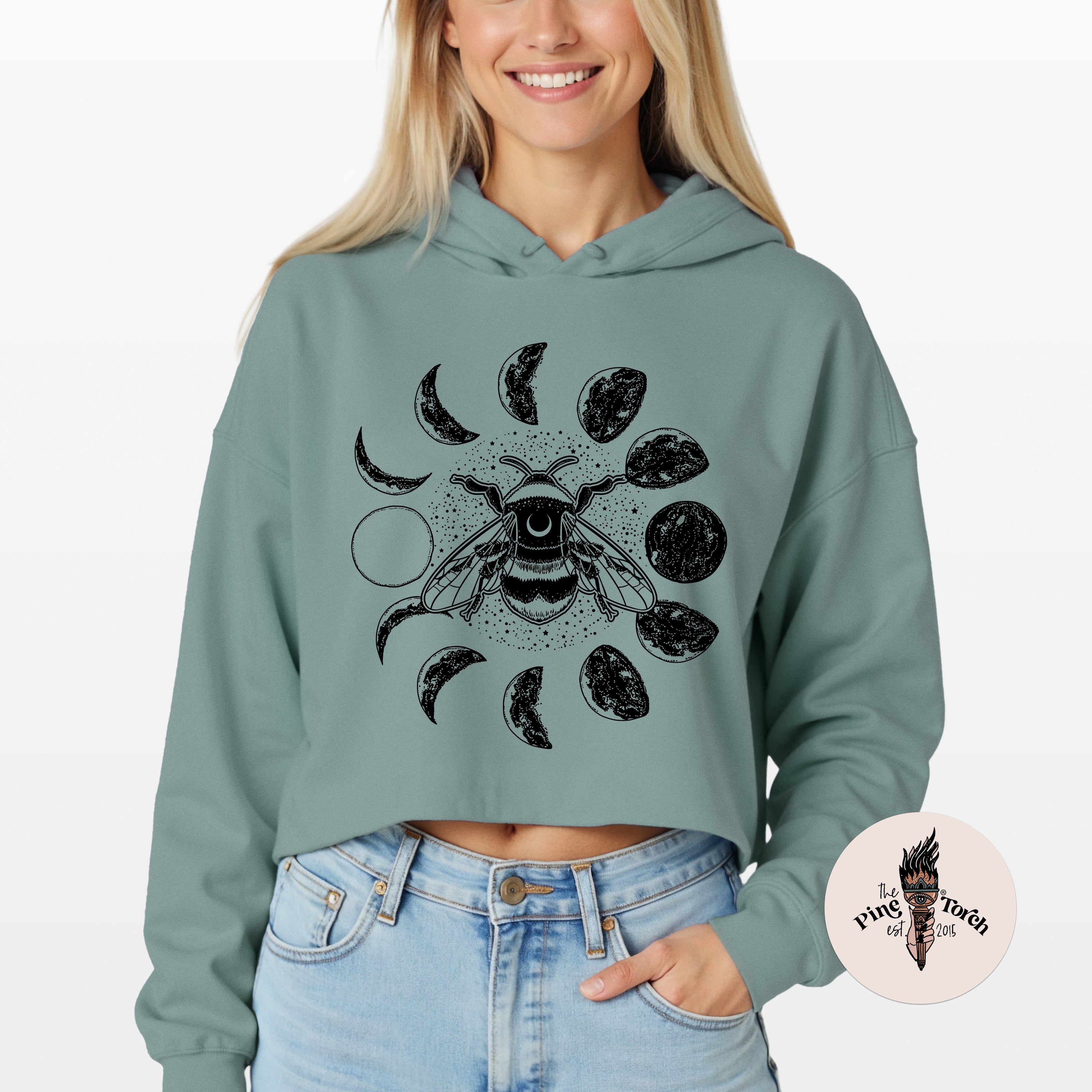 MOON BEE // CROP HOODIE