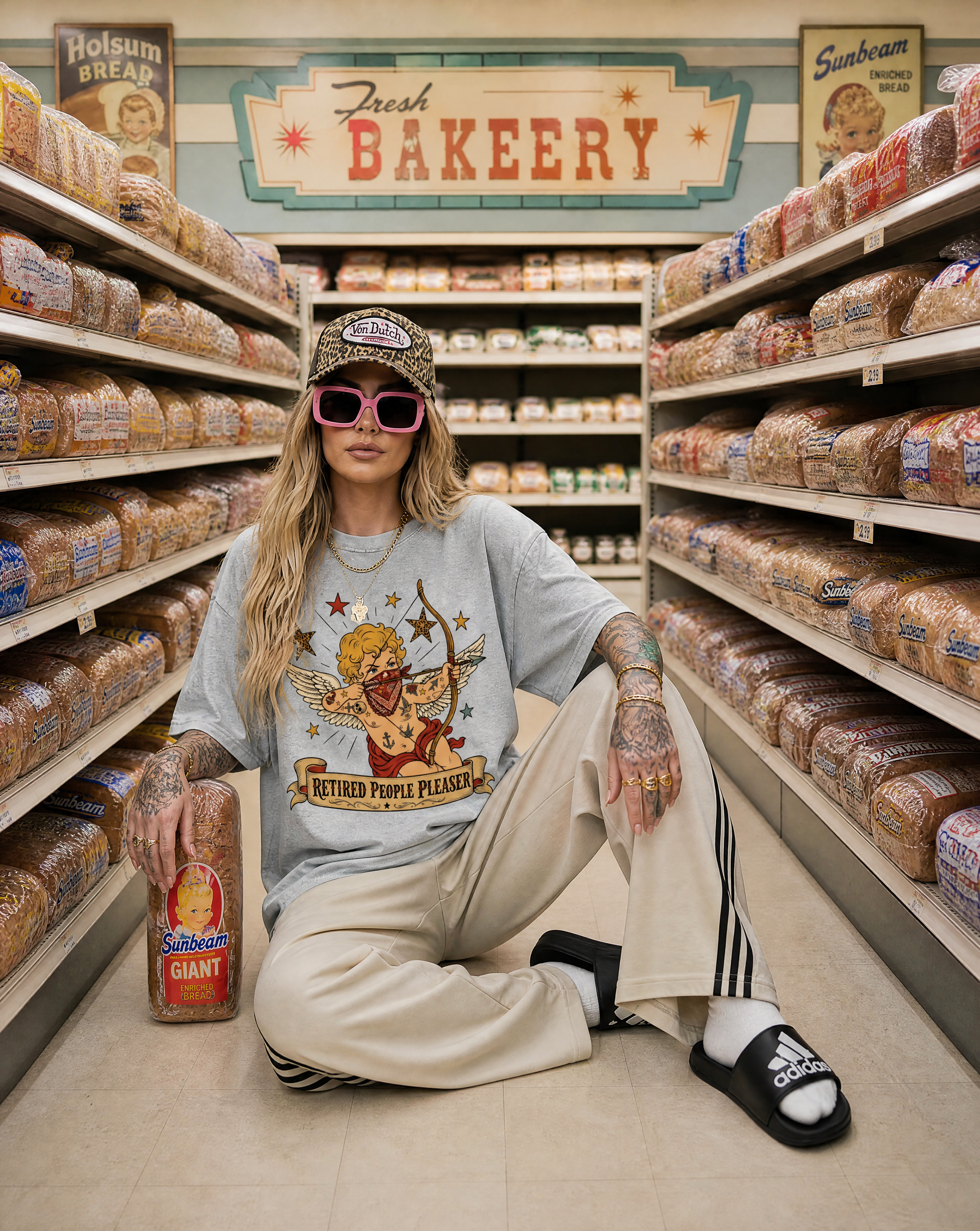 Retired People Pleaser // Snow Washed Oversized Cotton T-Shirt