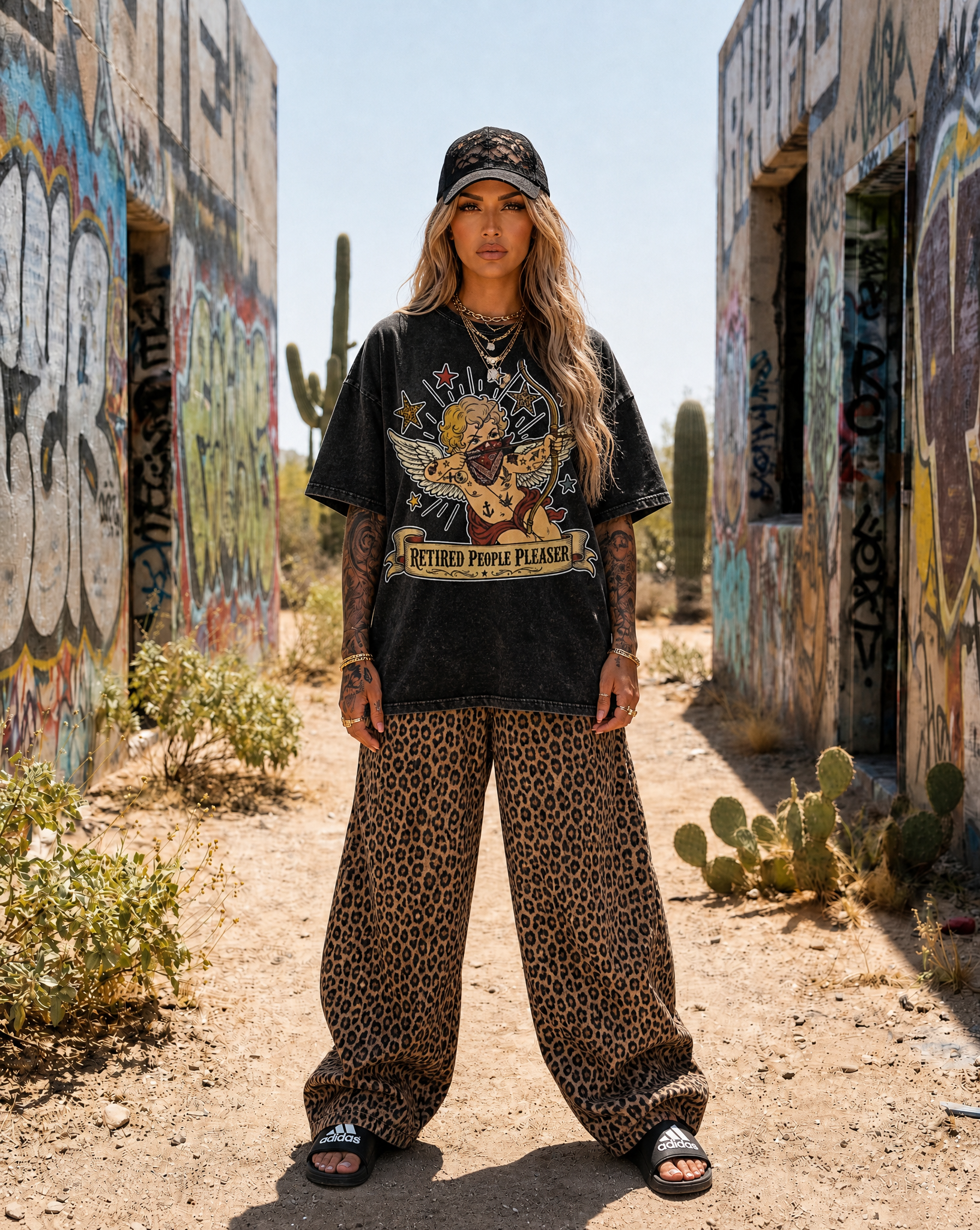 Retired People Pleaser // Snow Washed Oversized Cotton T-Shirt