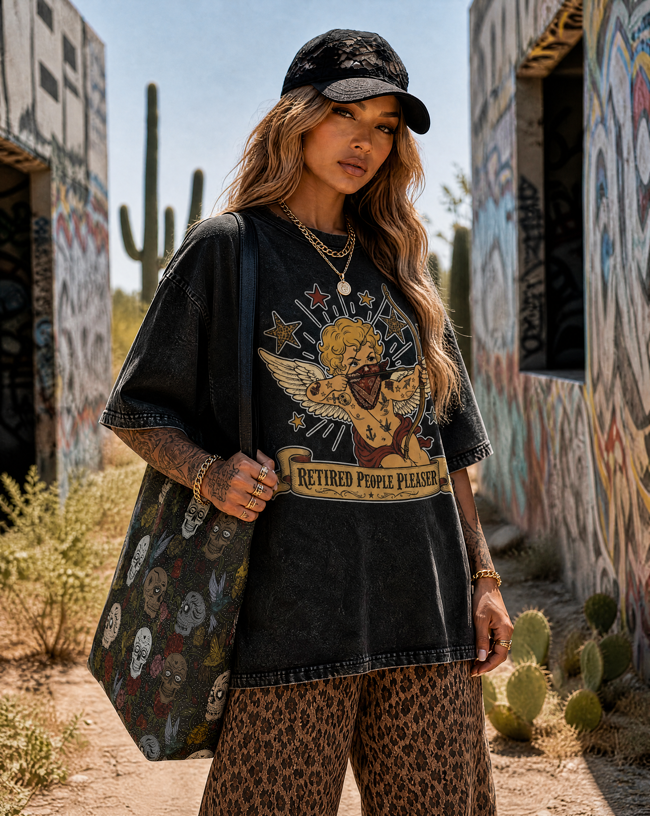 Retired People Pleaser // Snow Washed Oversized Cotton T-Shirt