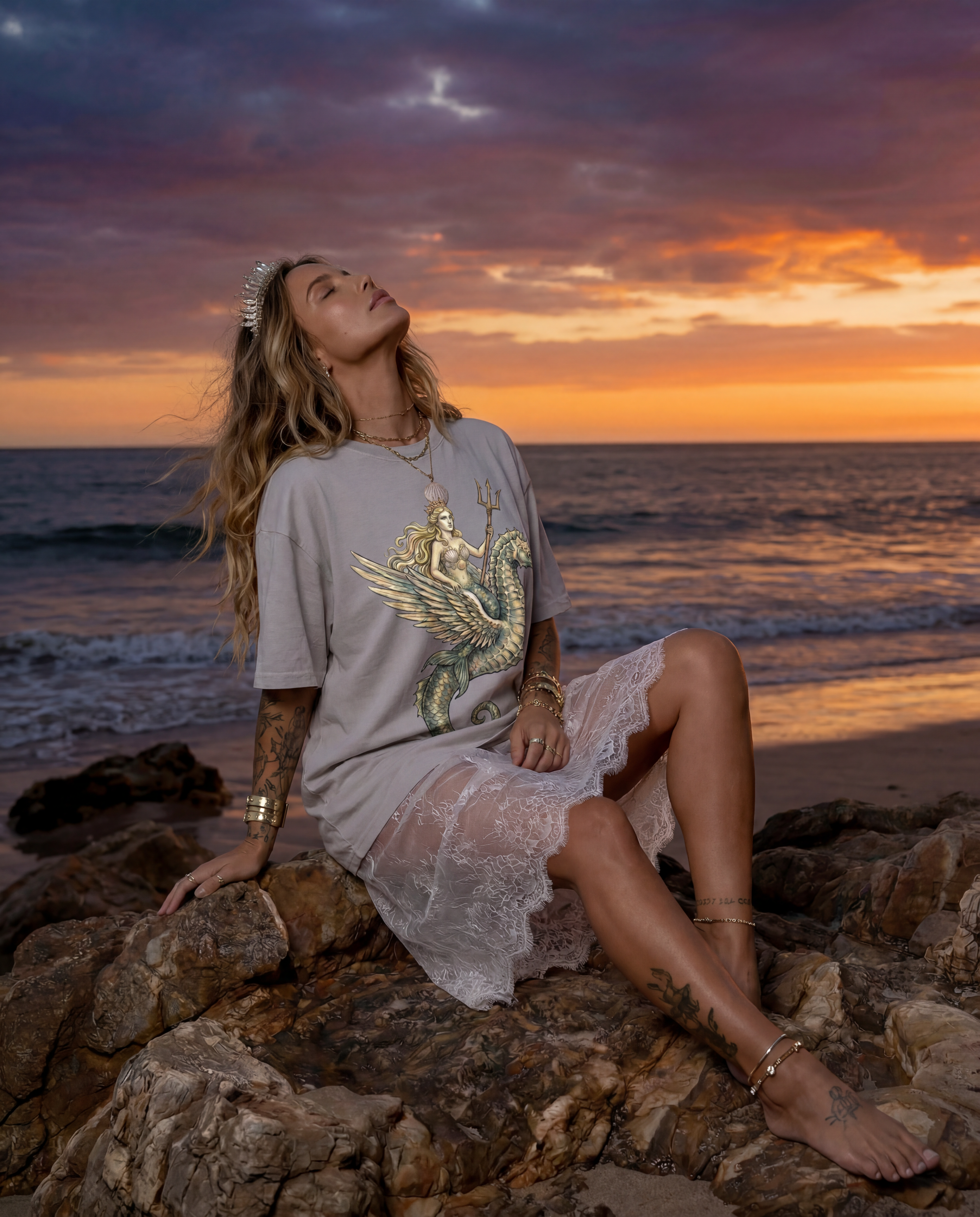 Sea Queen // Oversized Drop Shoulder T-Shirt