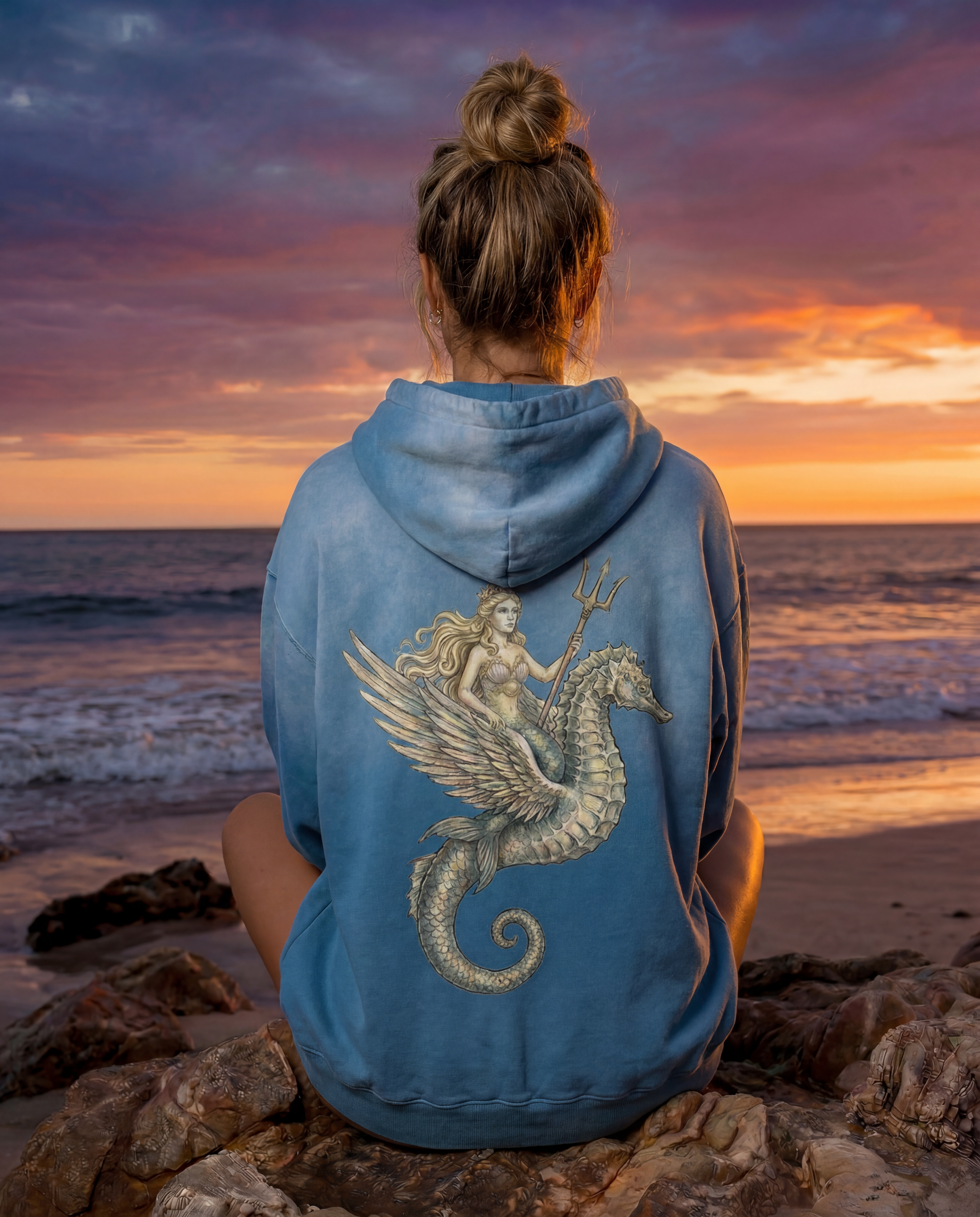 Sea Queen // Heavyweight Sunfade Oversized Hoodie