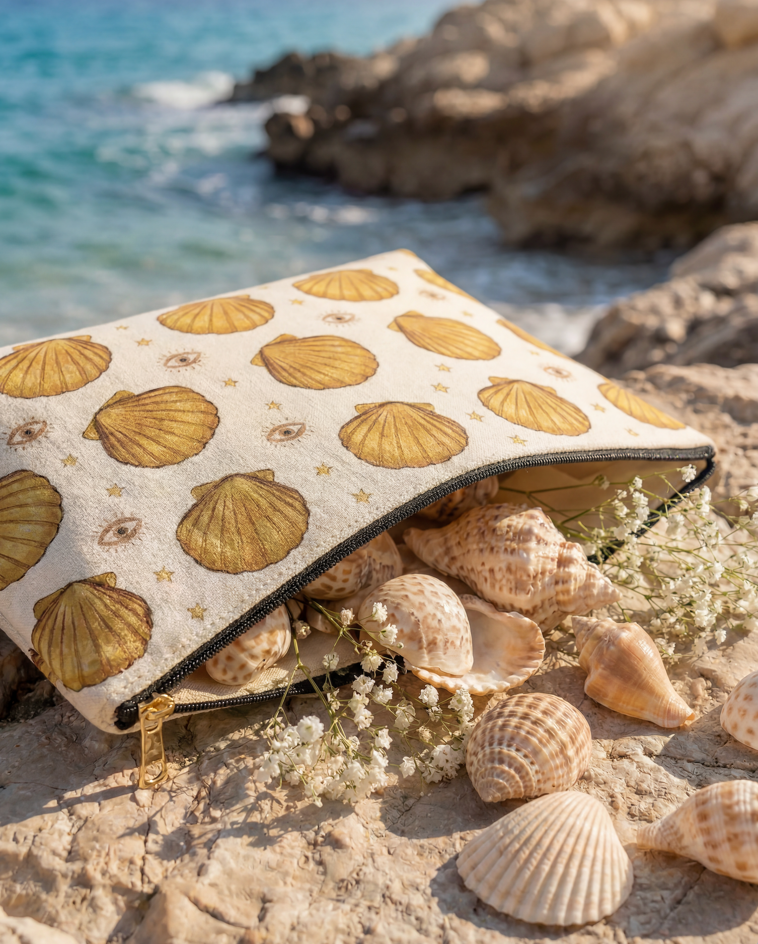 SEASHELL MILAGROS // COSMETIC ZIP POUCH
