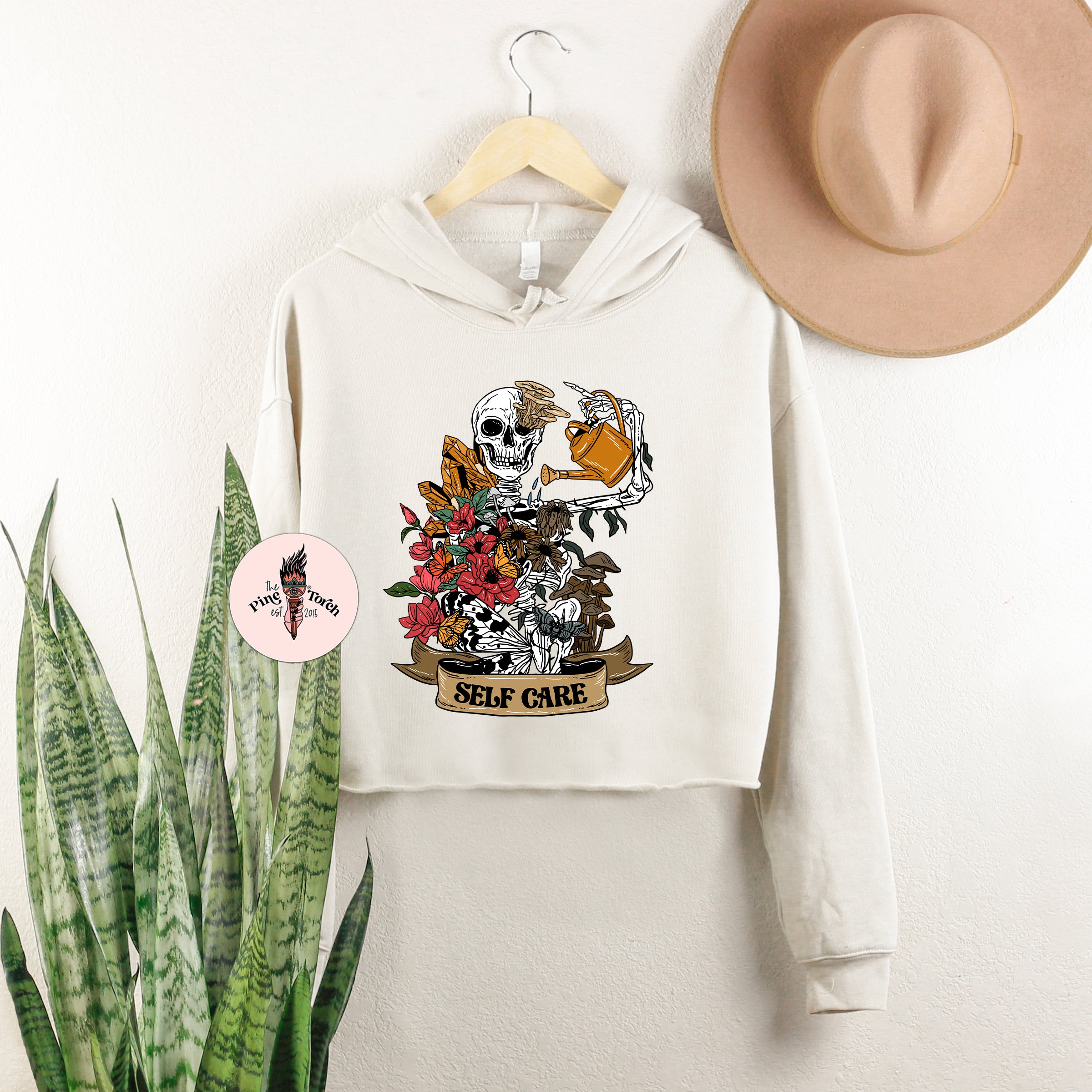 SELF CARE SKELETON // CROP HOODIE