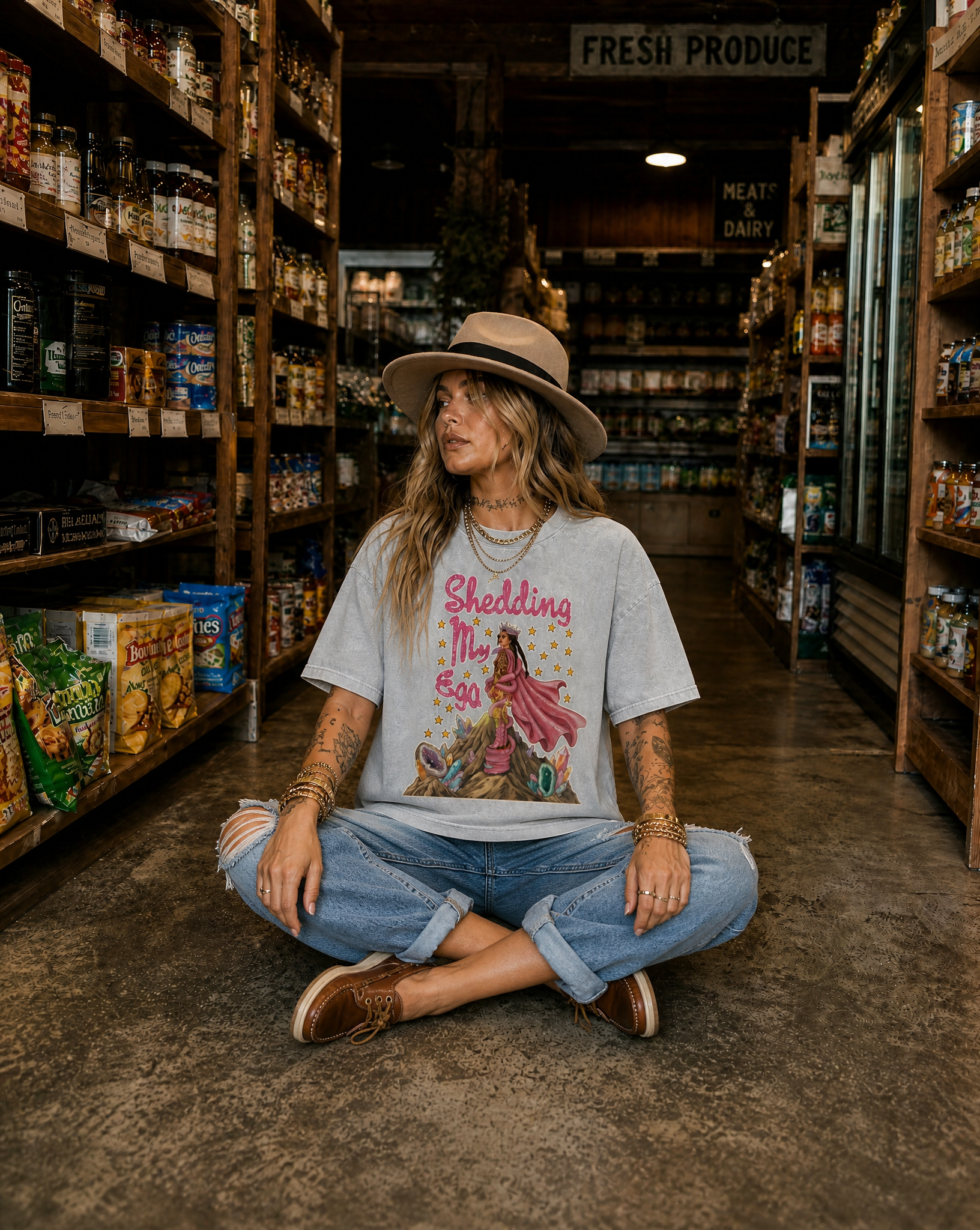 Shedding My Ego // Snow Washed Oversized Cotton T-Shirt