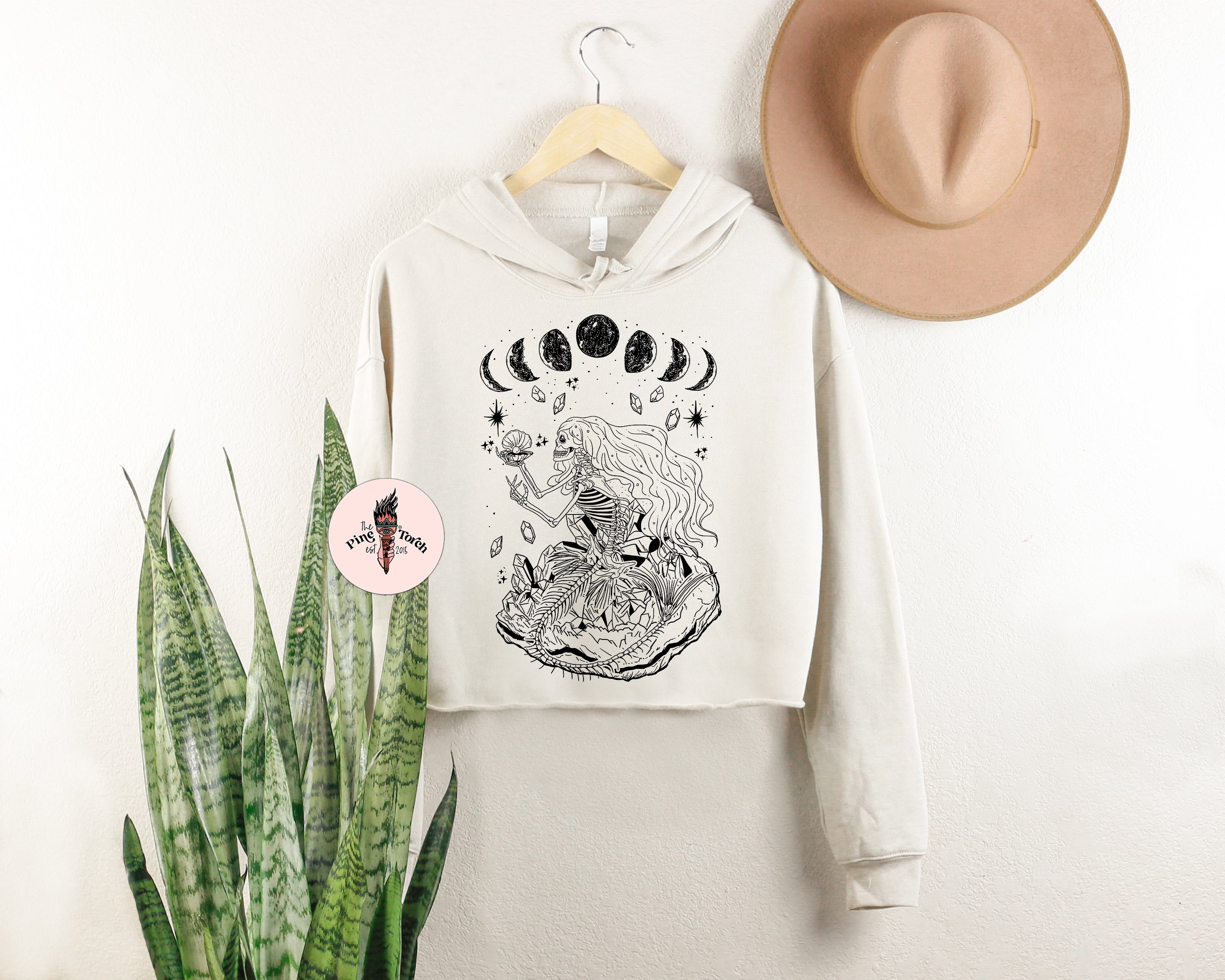 SKELETON MERMAID // CROP HOODIE