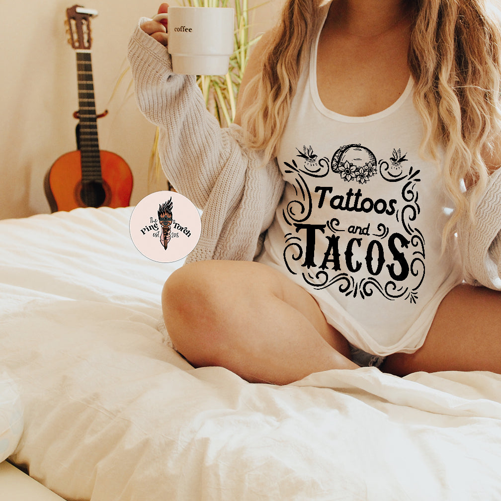 « TATTOOS AND TACOS » UNISEX TANK