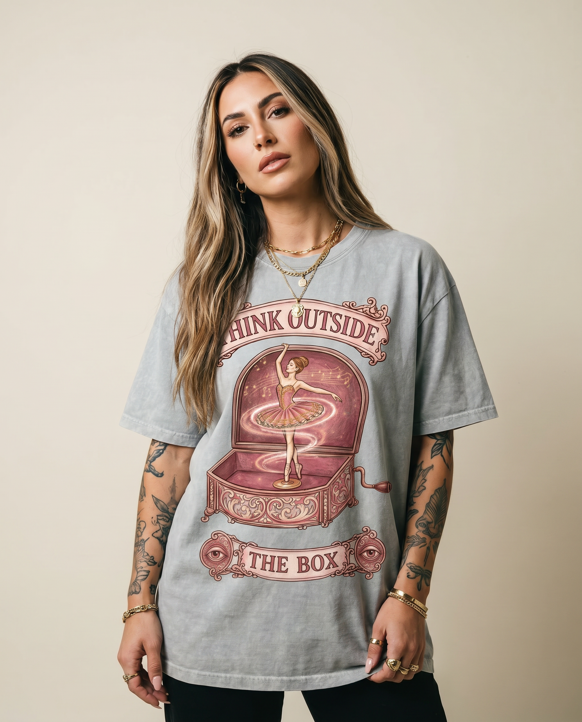 Think Outside the Box // Snow Washed Oversized Cotton T-Shirt