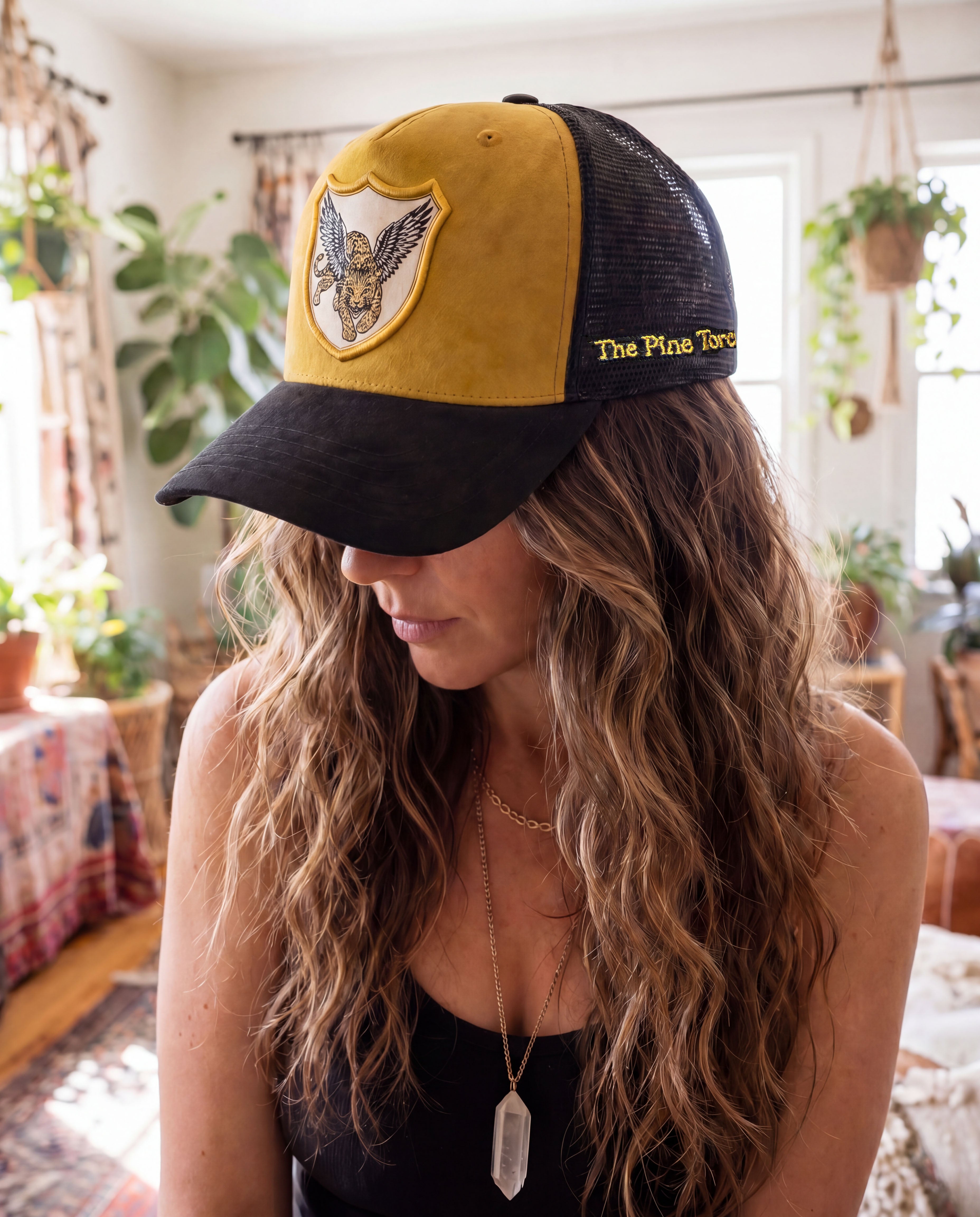 WINGED LEOPARD // SUEDE CUSTOM PATCH TRUCKER HAT