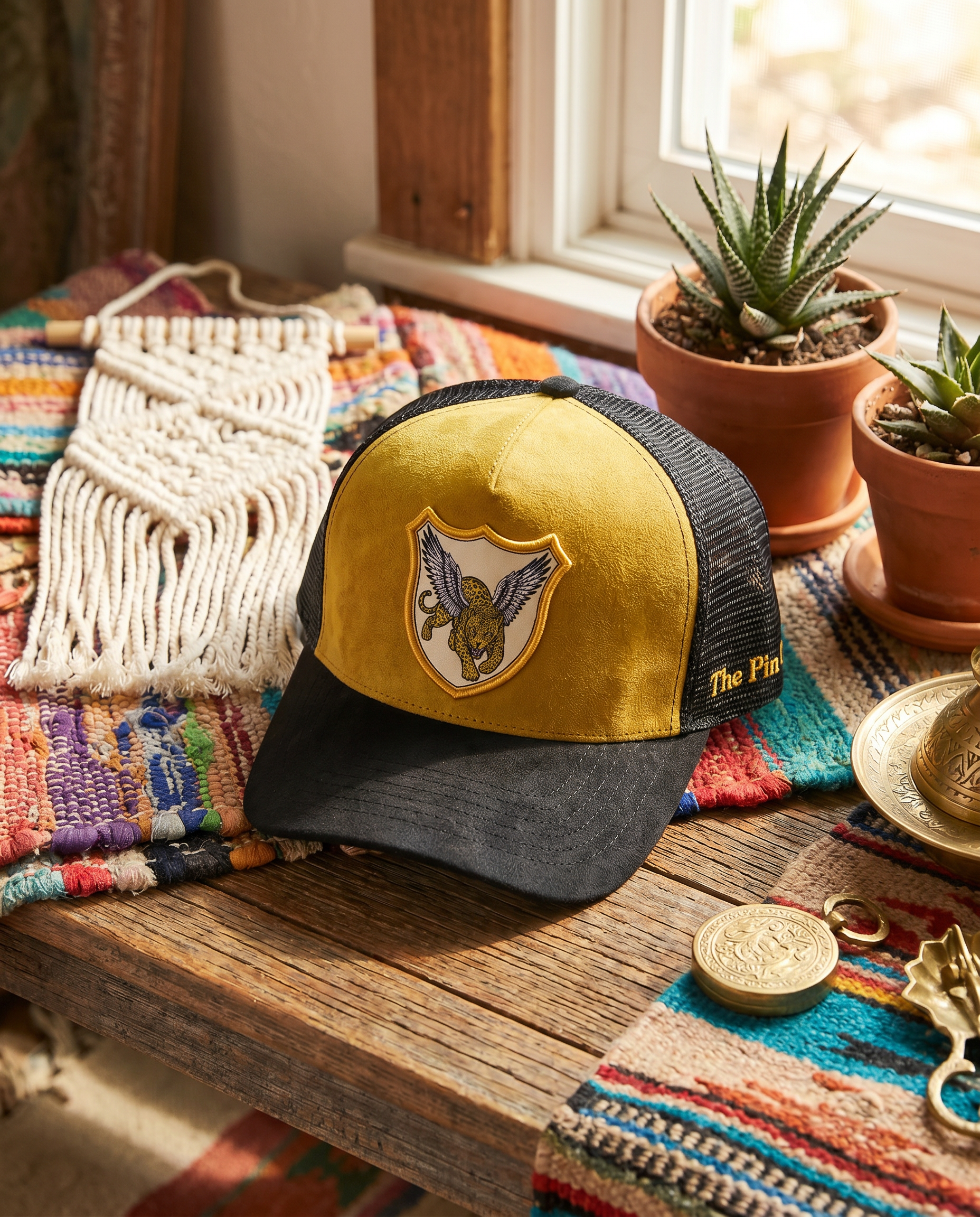WINGED LEOPARD // SUEDE CUSTOM PATCH TRUCKER HAT