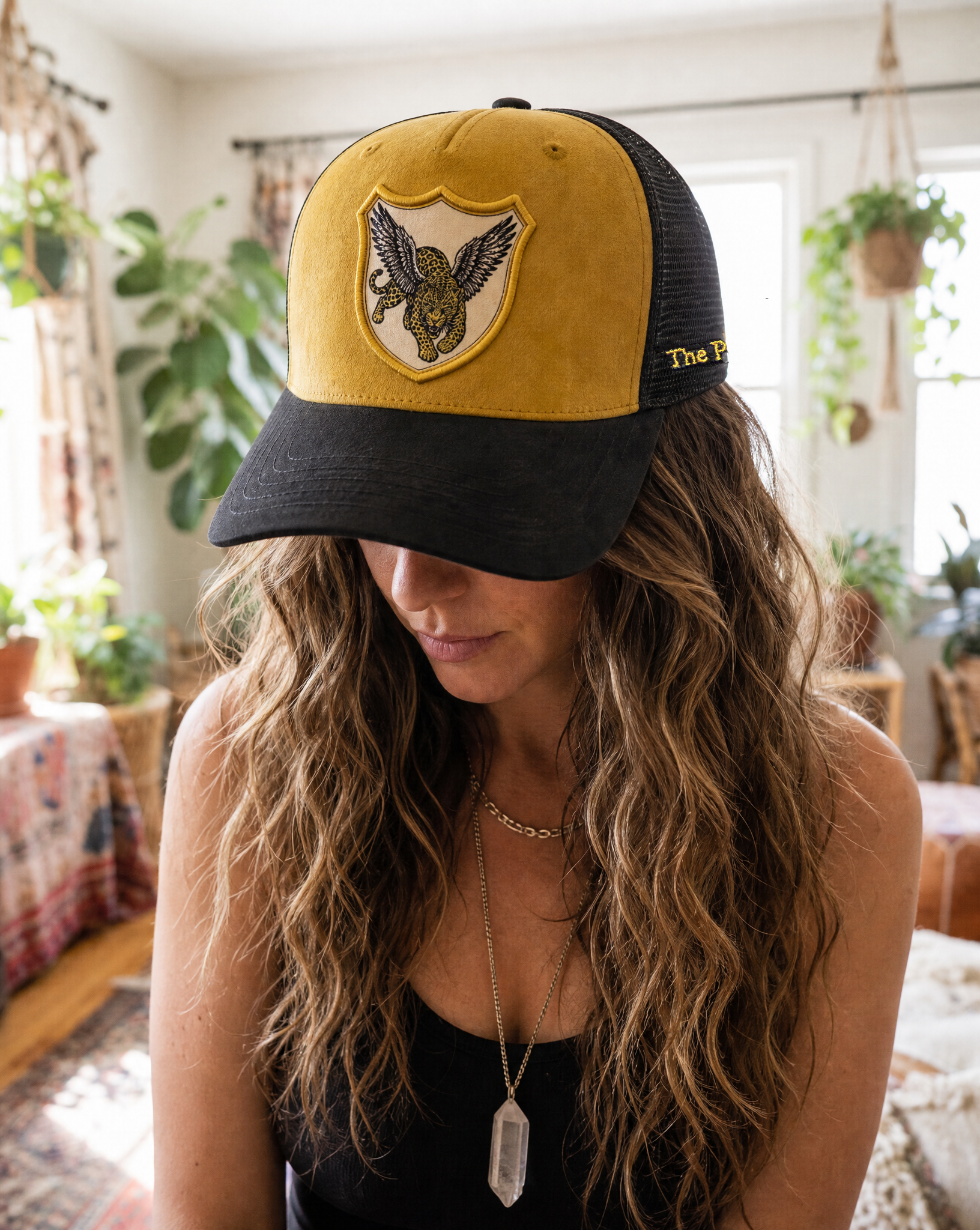 WINGED LEOPARD // SUEDE CUSTOM PATCH TRUCKER HAT