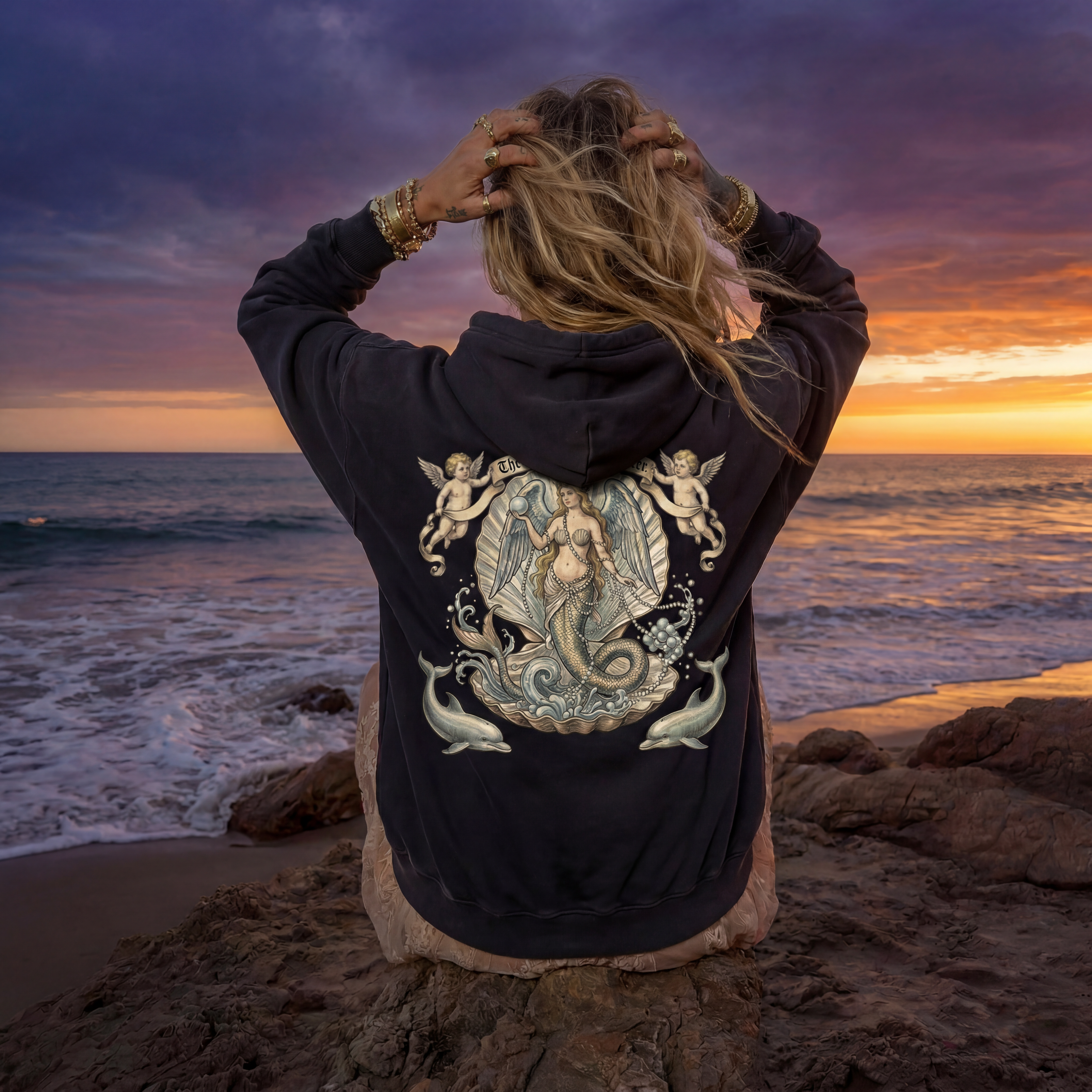 The World is Your Oyster // Heavyweight Sunfade Oversized Hoodie