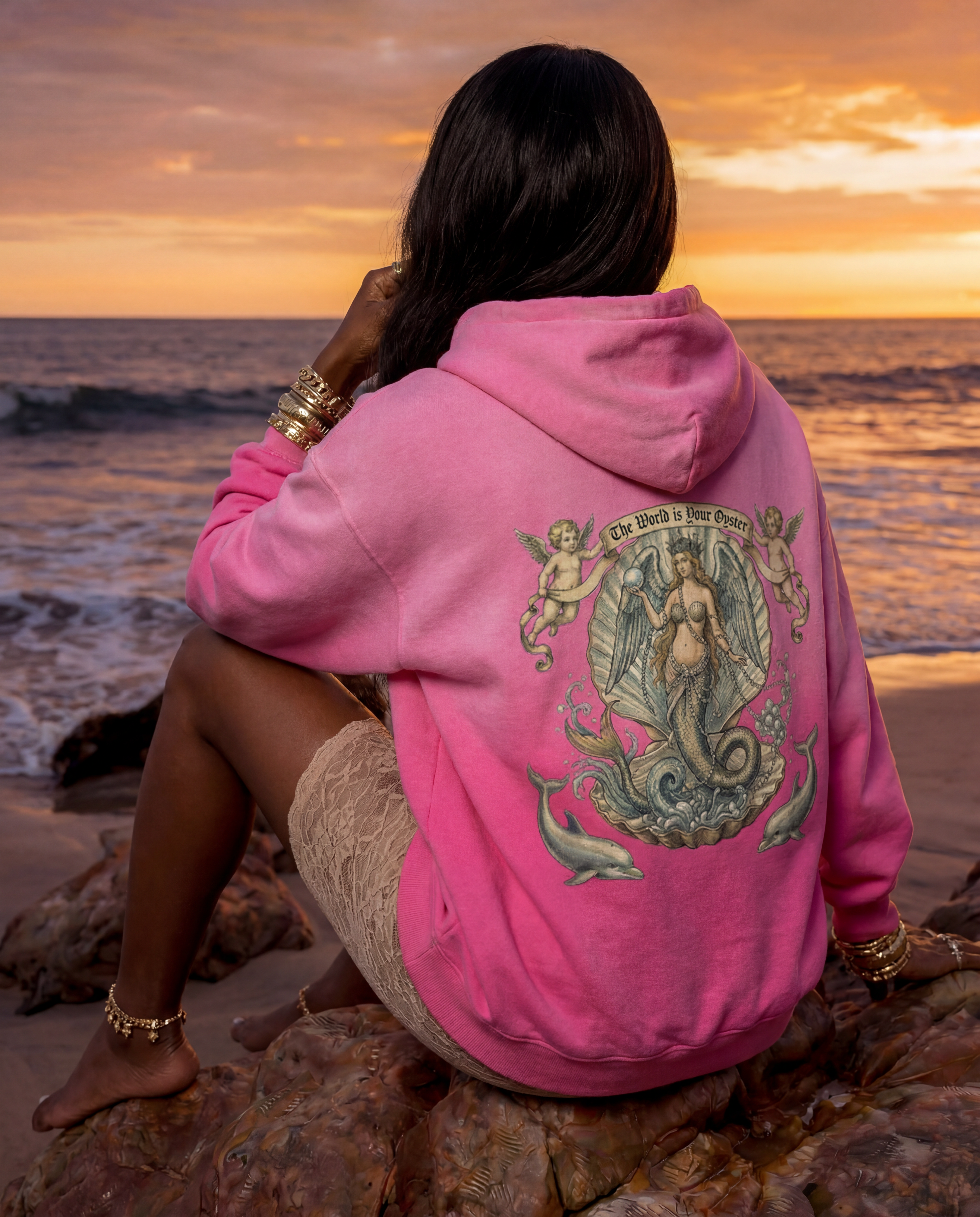 The World is Your Oyster // Heavyweight Sunfade Oversized Hoodie
