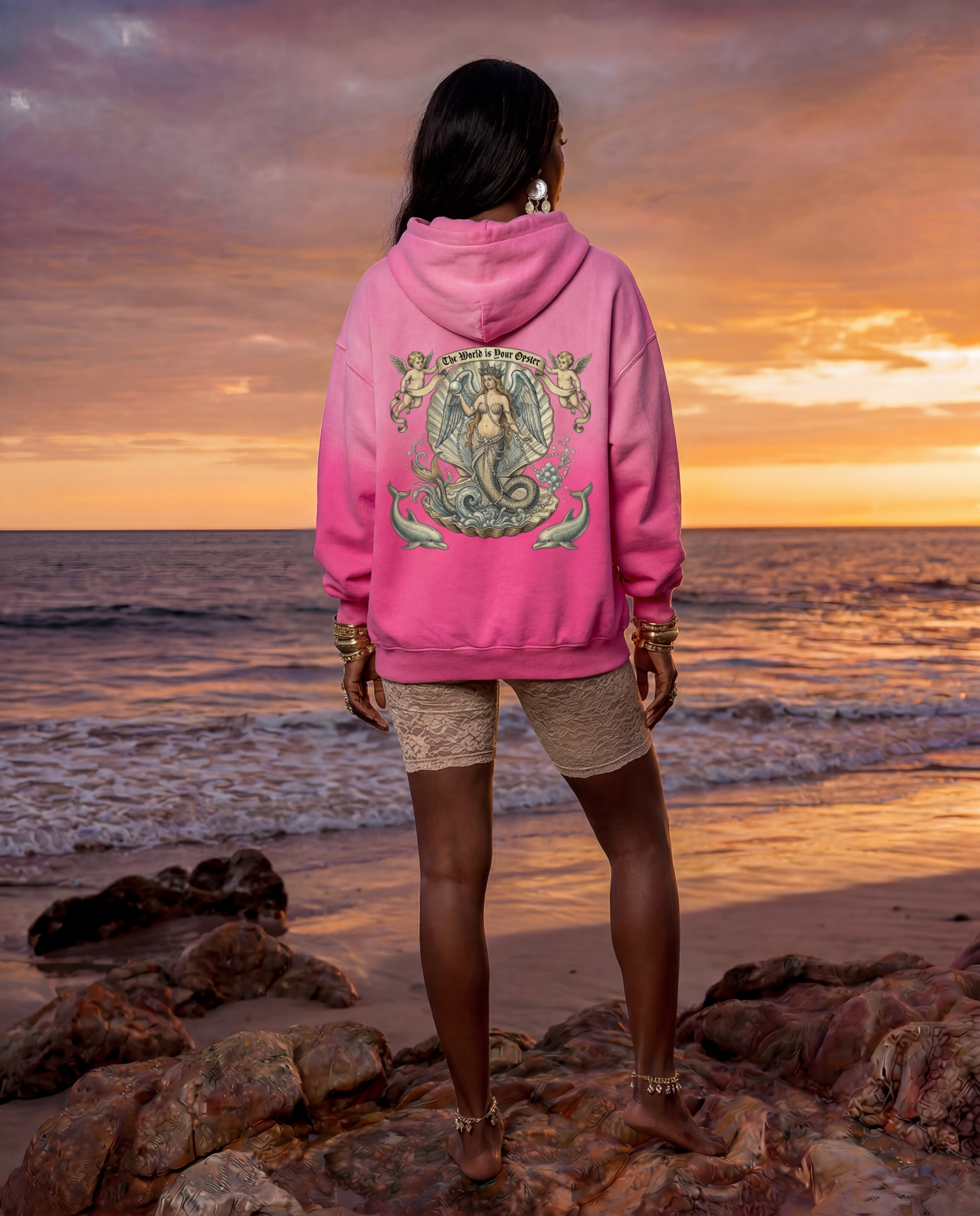 The World is Your Oyster // Heavyweight Sunfade Oversized Hoodie