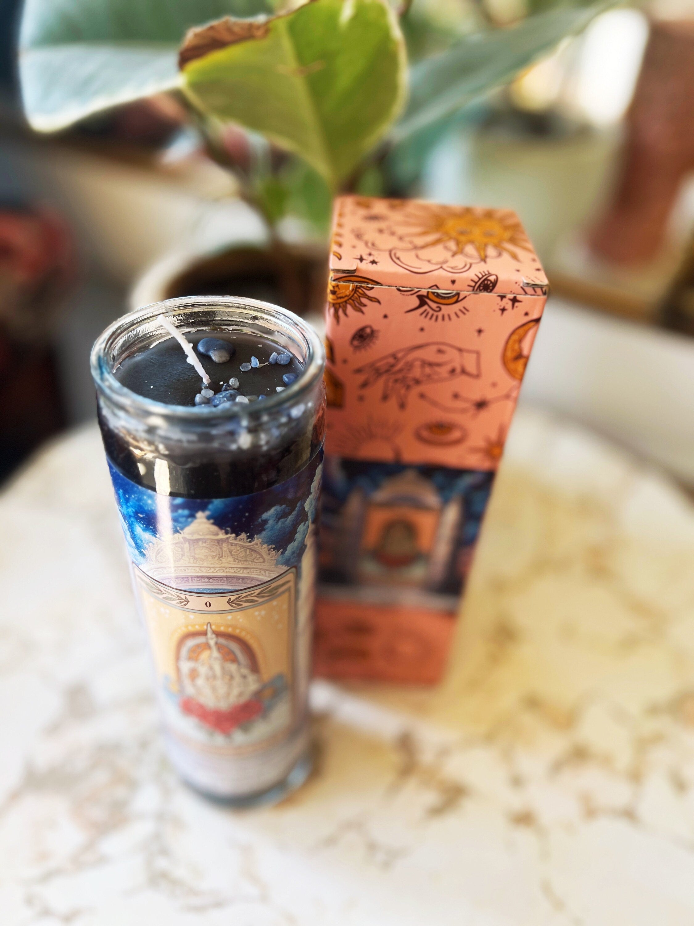THE ZERO OF FUCKS // CRYSTAL TOPPED ALTAR CANDLE